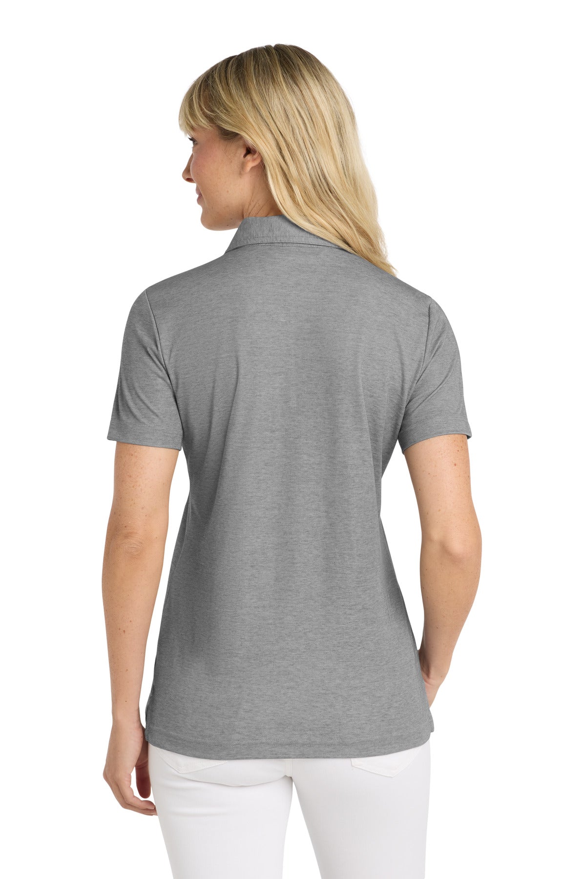 TravisMathew Women's Oceanside Heather Polo TM1WW002 - Quiet Shade Grey Heather - back