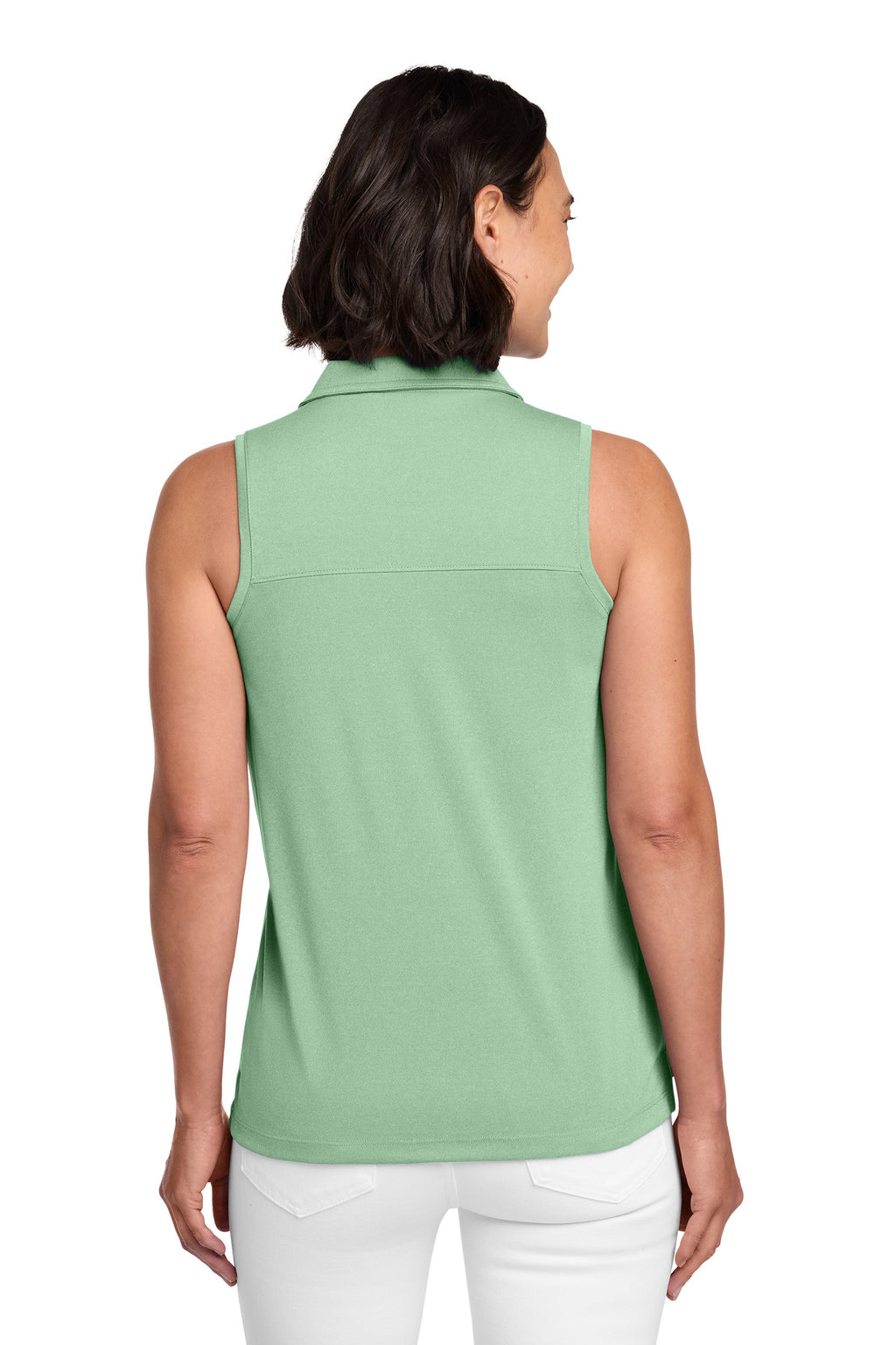 TravisMathew Women's Coto Performance Sleeveless Polo TM1WX001 - Beryl Green Heather - back