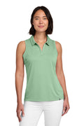 TravisMathew Women's Coto Performance Sleeveless Polo TM1WX001 - Beryl Green Heather - front