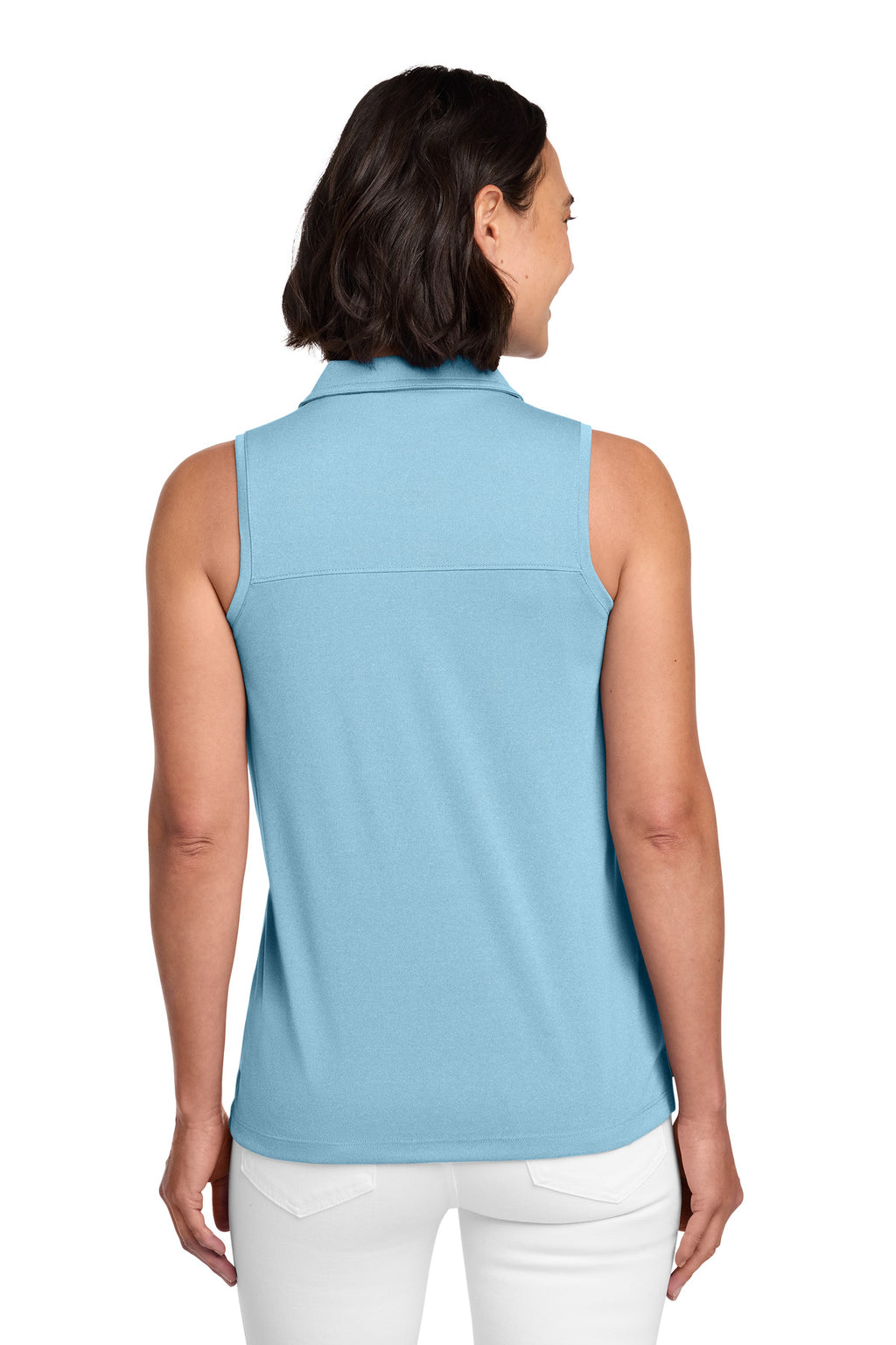 TravisMathew Women's Coto Performance Sleeveless Polo TM1WX001 - Brilliant Blue Heather - back