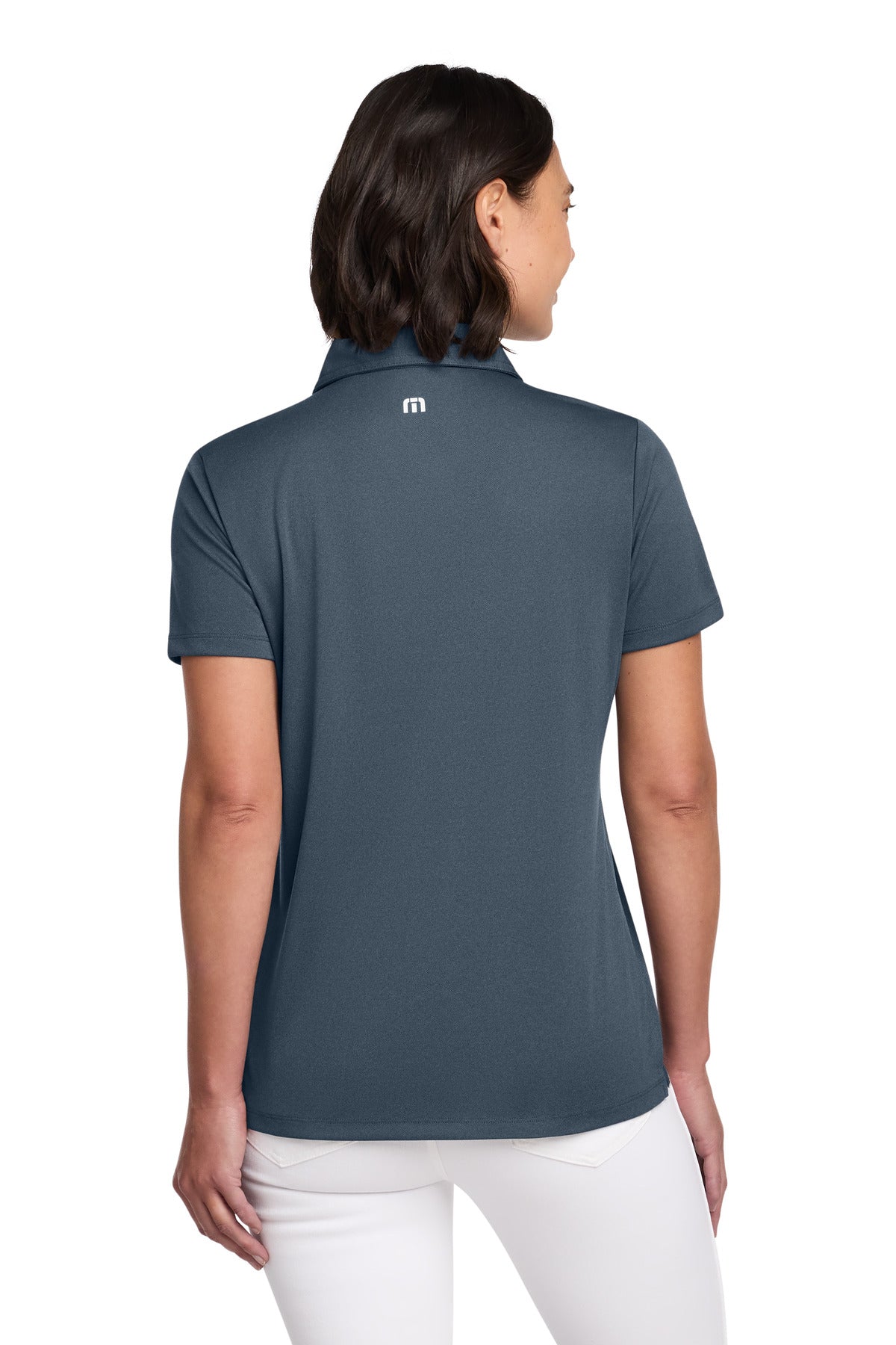TravisMathew Women's Coto Performance Polo TM1WX002 - Vintage Indigo/ Black - back