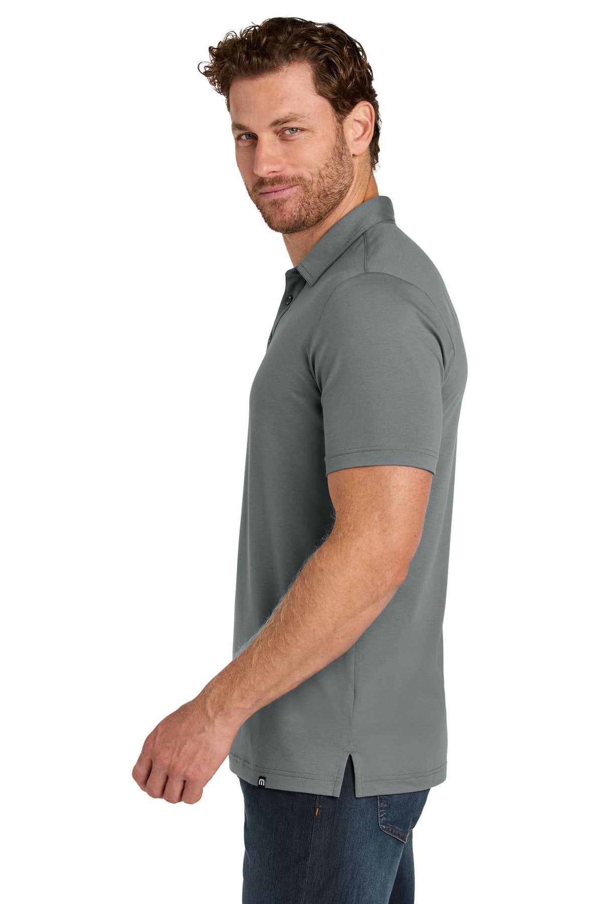 TravisMathew Glenview Solid Polo TMA41461 - Quiet Shade Grey - side