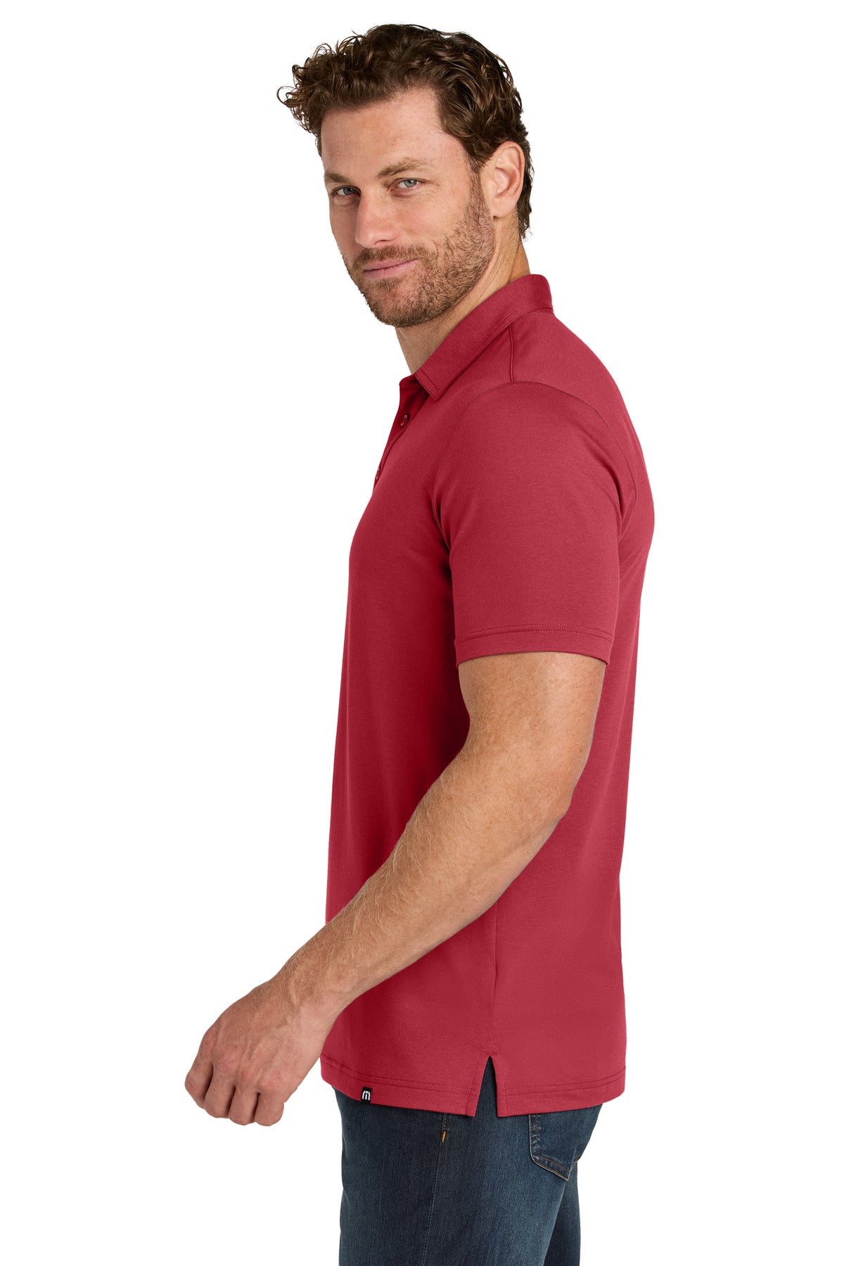 TravisMathew Glenview Solid Polo TMA41461 - Scooter Red - side