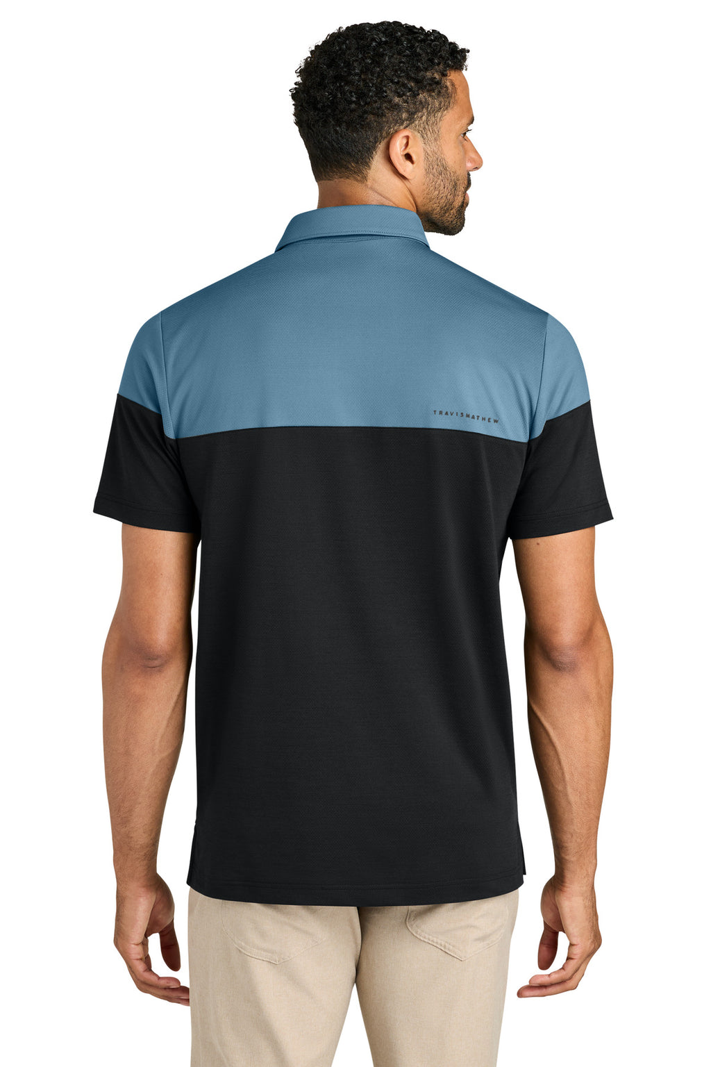 TravisMathew Onward Colorblock Polo TMA42774 - Copen Blue/ Black - back