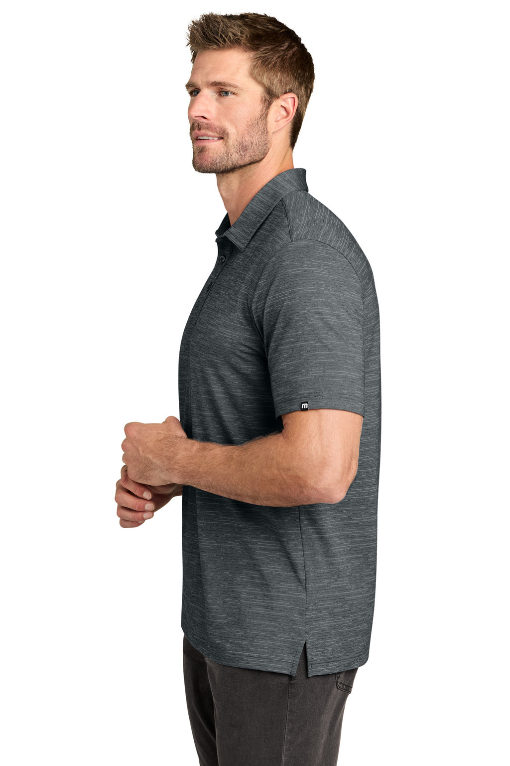 TravisMathew Crestview Polo TMA46371 - Grey Heather - side