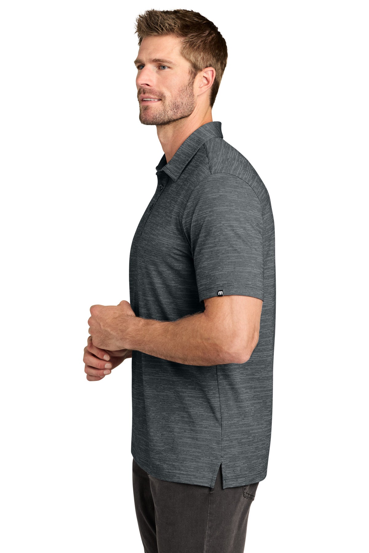 TravisMathew Crestview Polo TMA46371 - Grey Heather - side