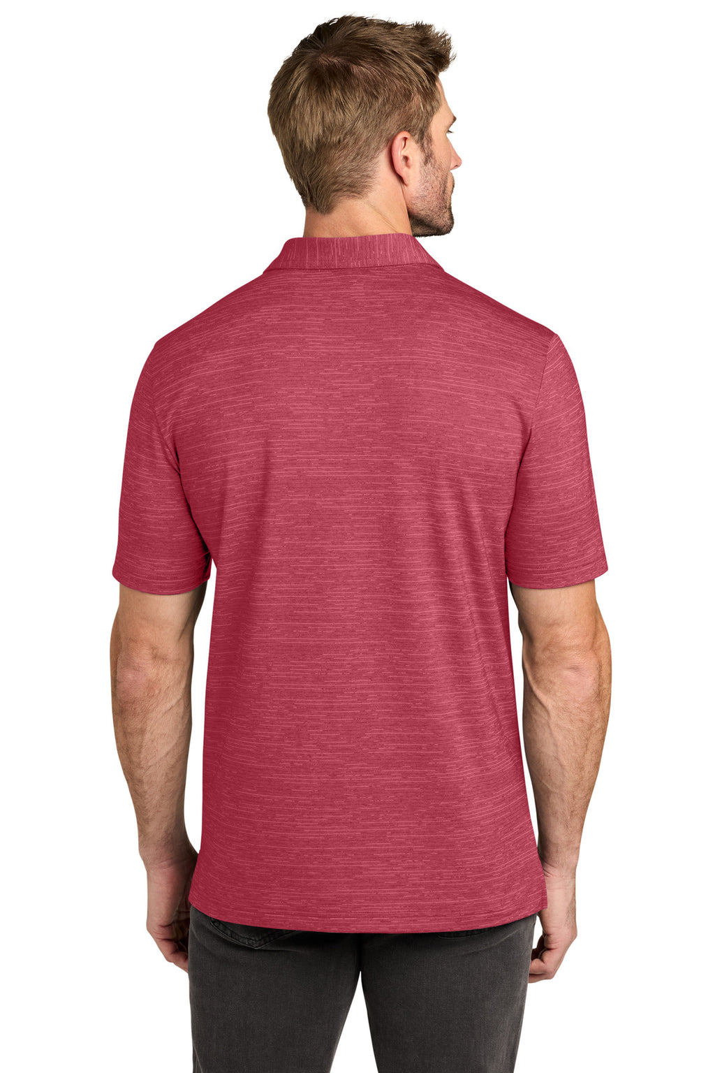 TravisMathew Crestview Polo TMA46371 - Scooter Red Heather - back