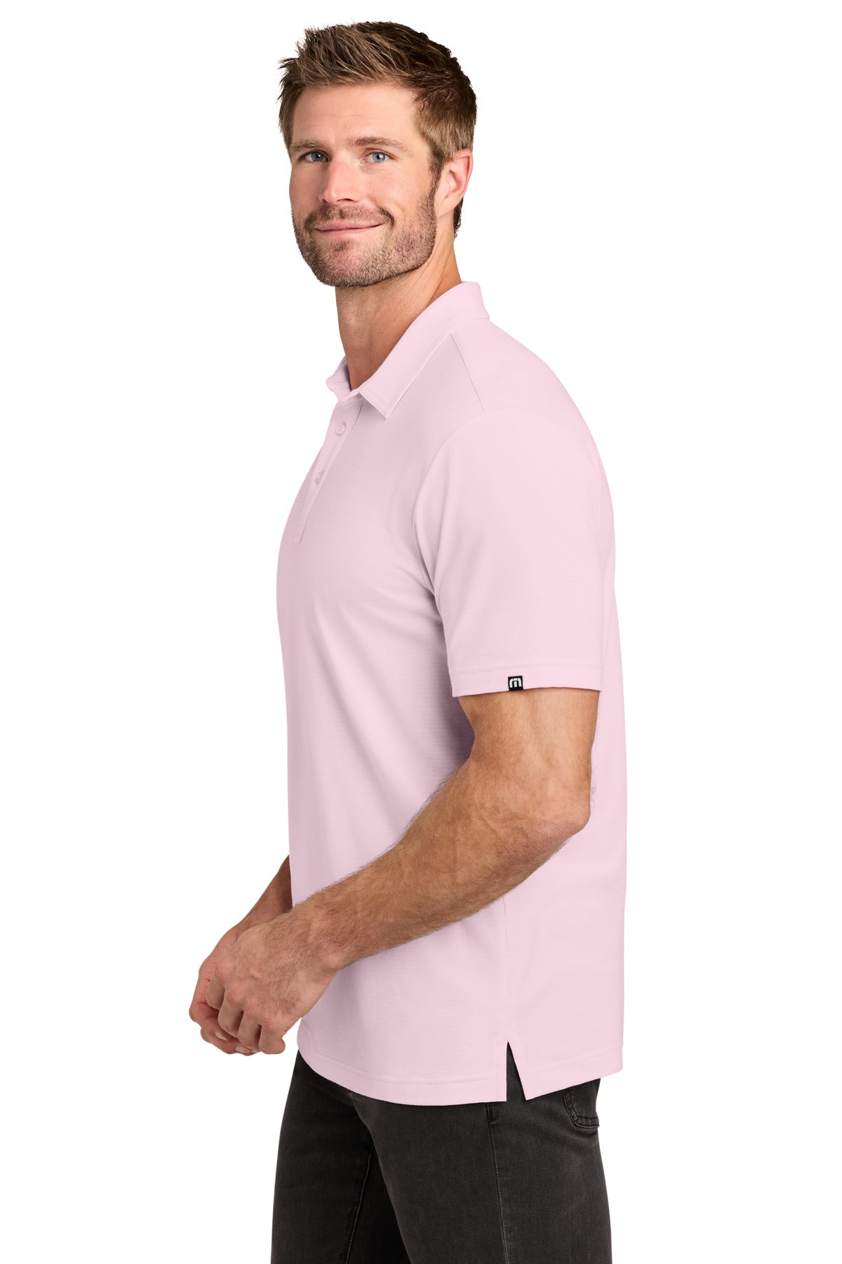TravisMathew Crestview Polo TMA46371 - Stone Pink - side