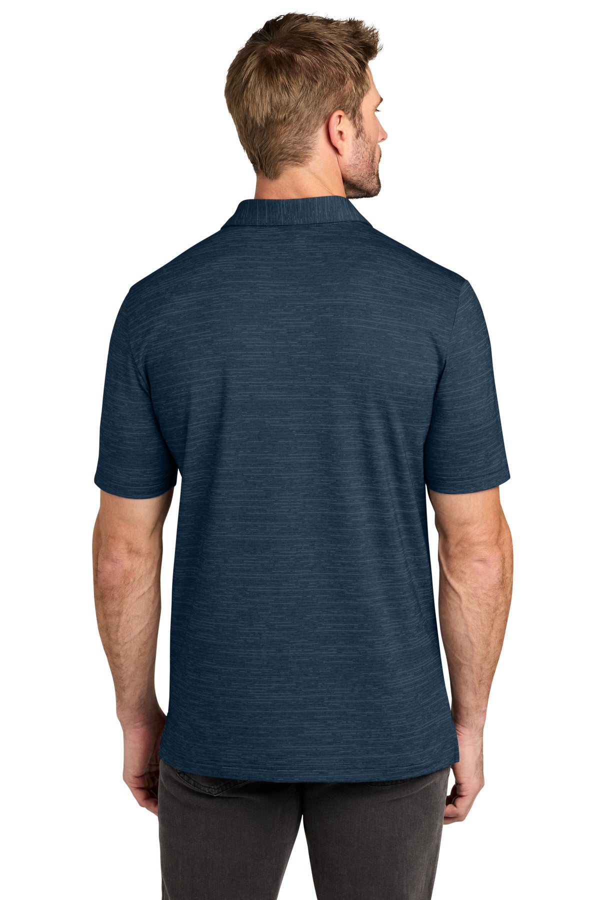 TravisMathew Crestview Polo TMA46371 - Vintage Indigo Heather - back