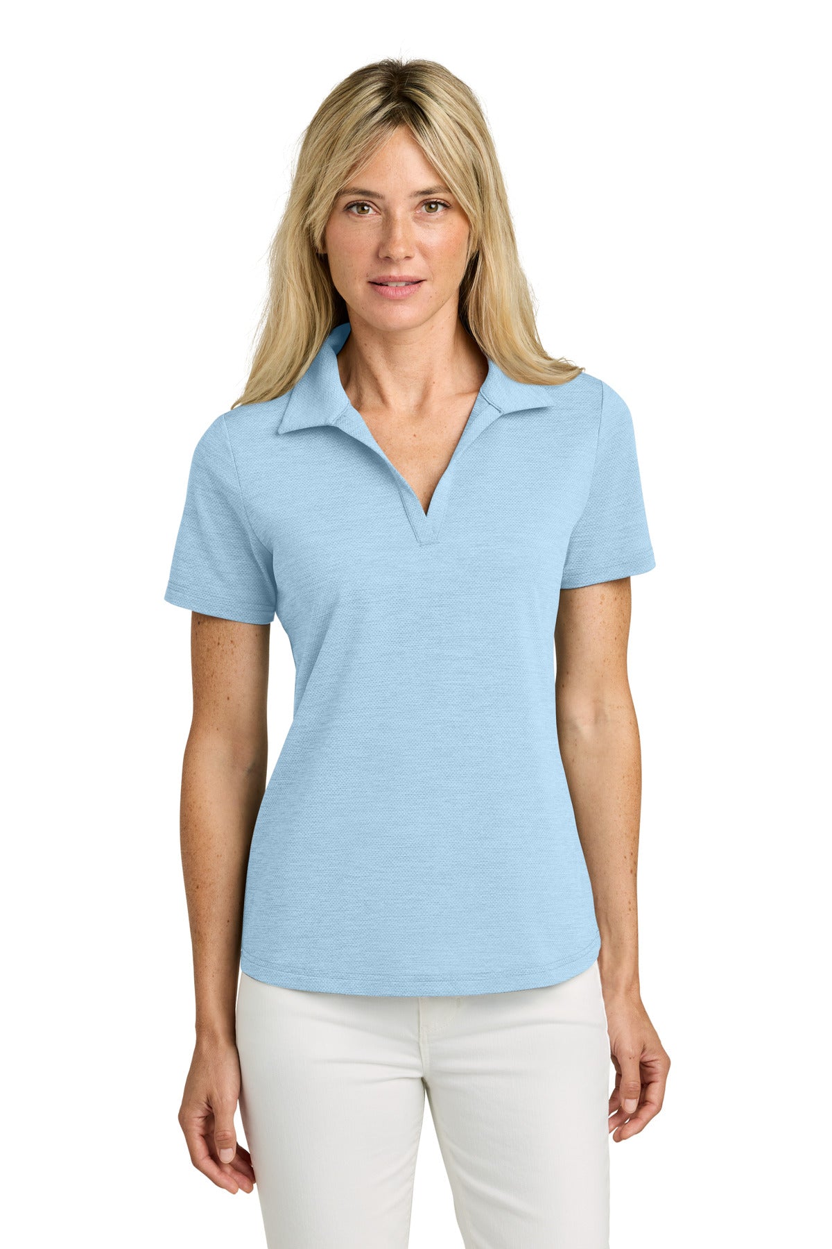 TravisMathew Women's Onward Polo TMA46416 - Airy Blue Heather - front