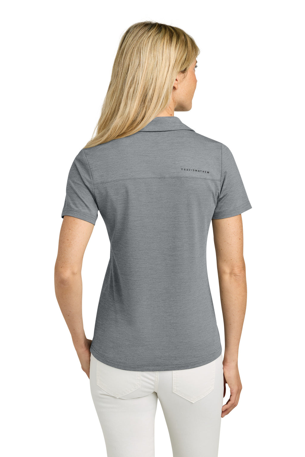 TravisMathew Women's Onward Polo TMA46416 - Quiet Shade Grey Heather - back