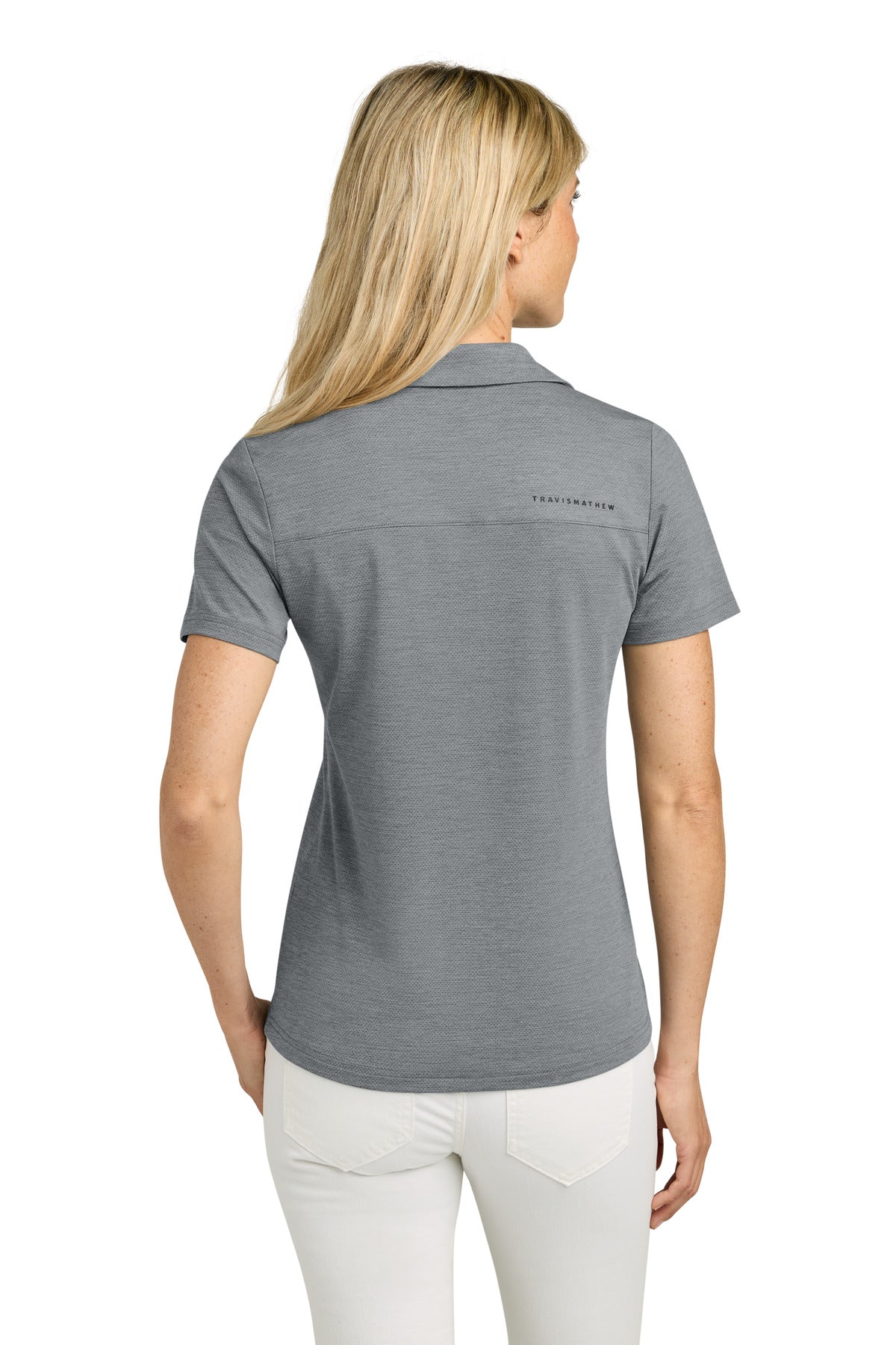TravisMathew Women's Onward Polo TMA46416 - Quiet Shade Grey Heather - back