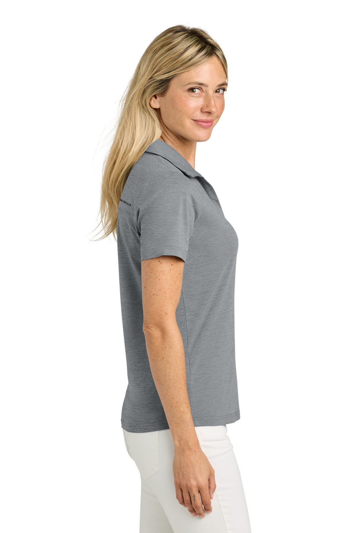 TravisMathew Women's Onward Polo TMA46416 - Quiet Shade Grey Heather - side