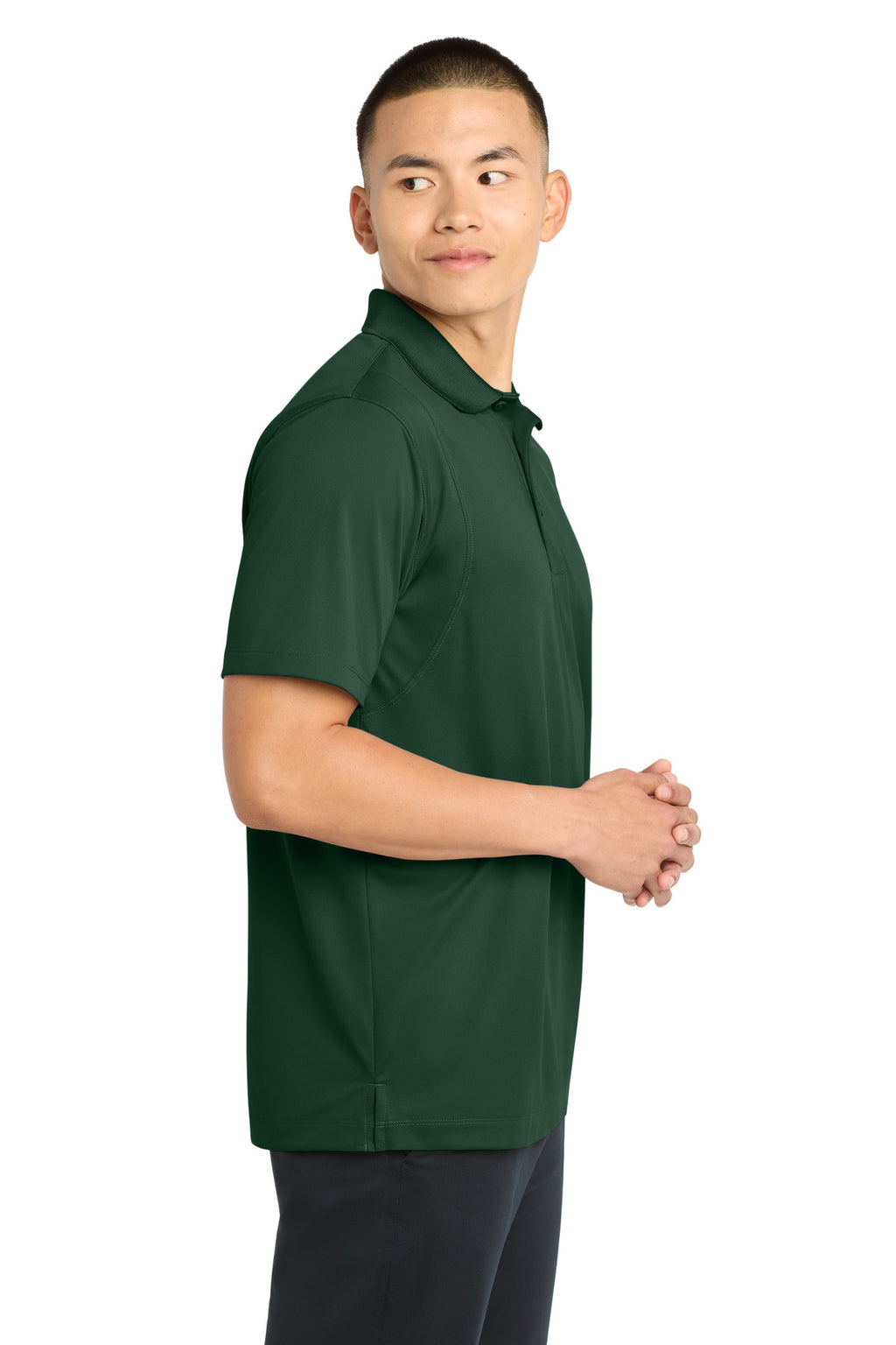 Sport-Tek Tall Micropique Sport-Wick Polo. TST650 - Forest Green - side