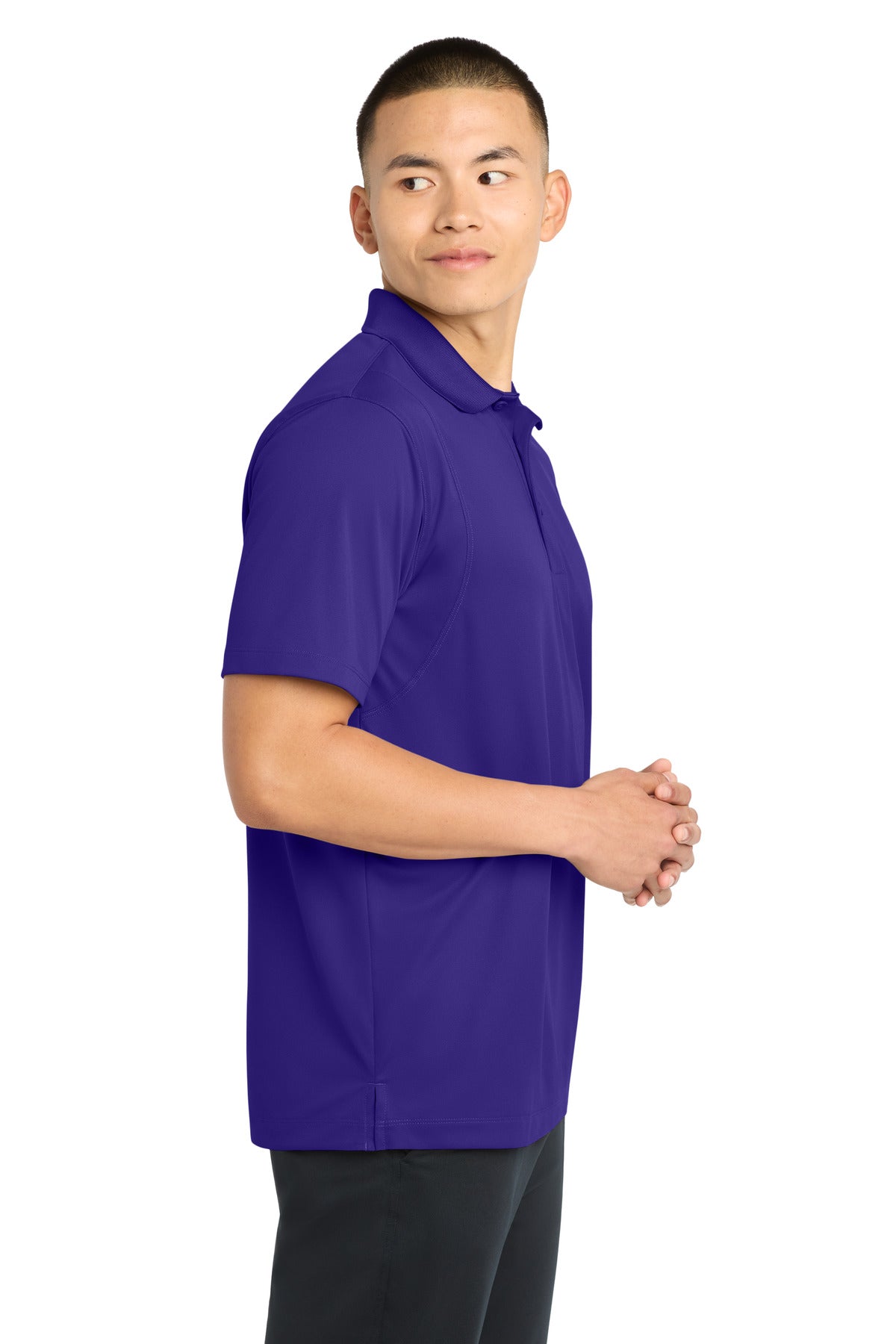 Sport-Tek Tall Micropique Sport-Wick Polo. TST650 - Purple - side