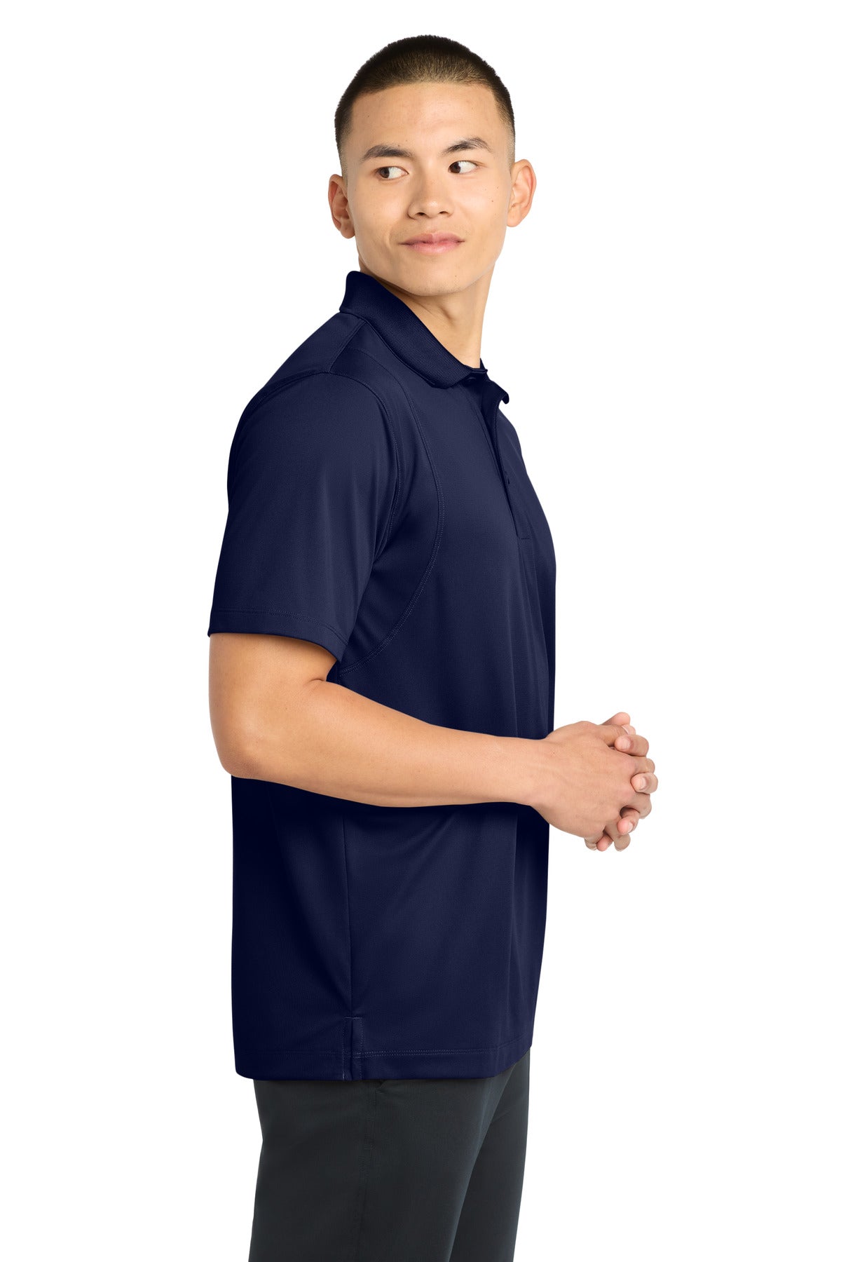 Sport-Tek Tall Micropique Sport-Wick Polo. TST650 - True Navy - side