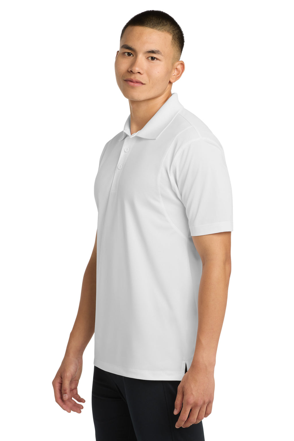 Sport-Tek Tall Micropique Sport-Wick Polo. TST650 - White - side