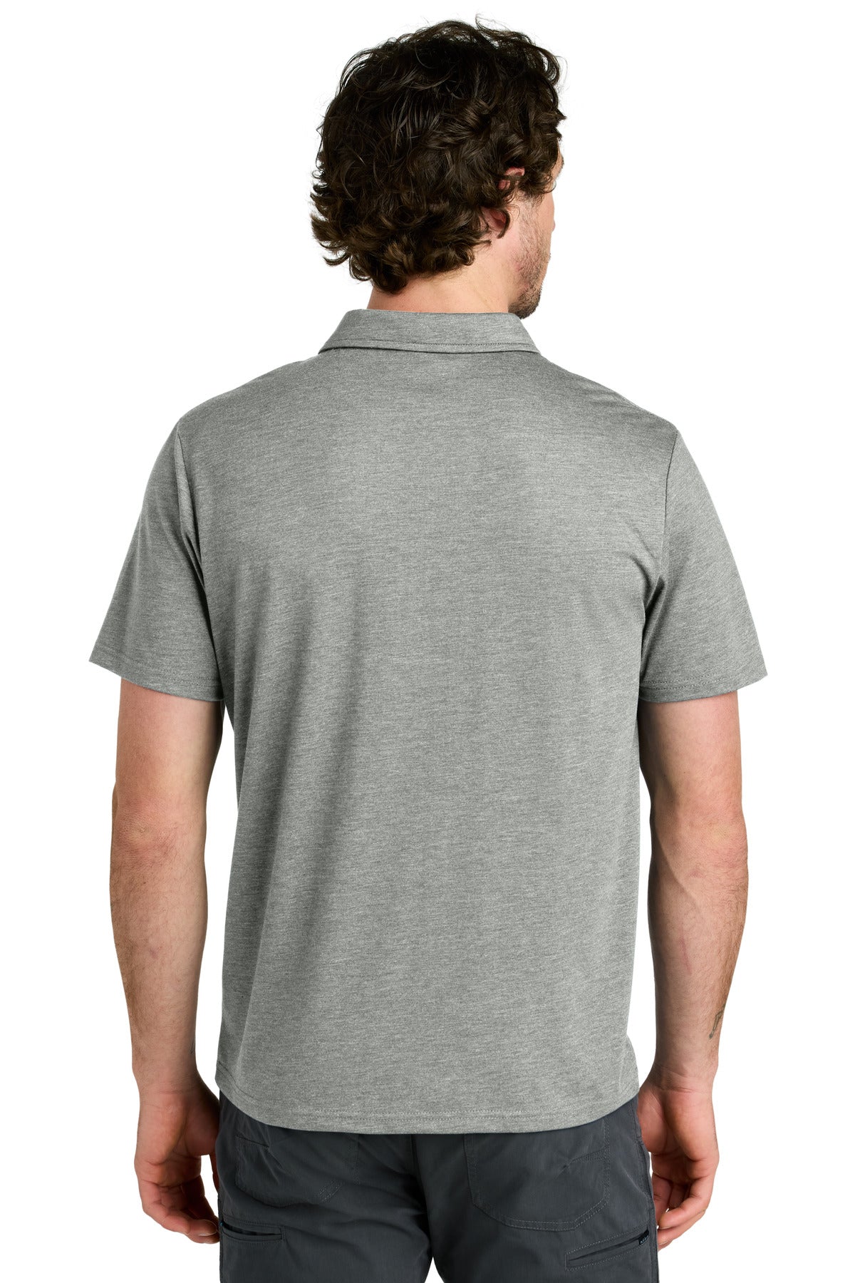LIMITED EDITION tentree TreeBlend Polo TTCM5660 - Hi Rise Grey Heather - back