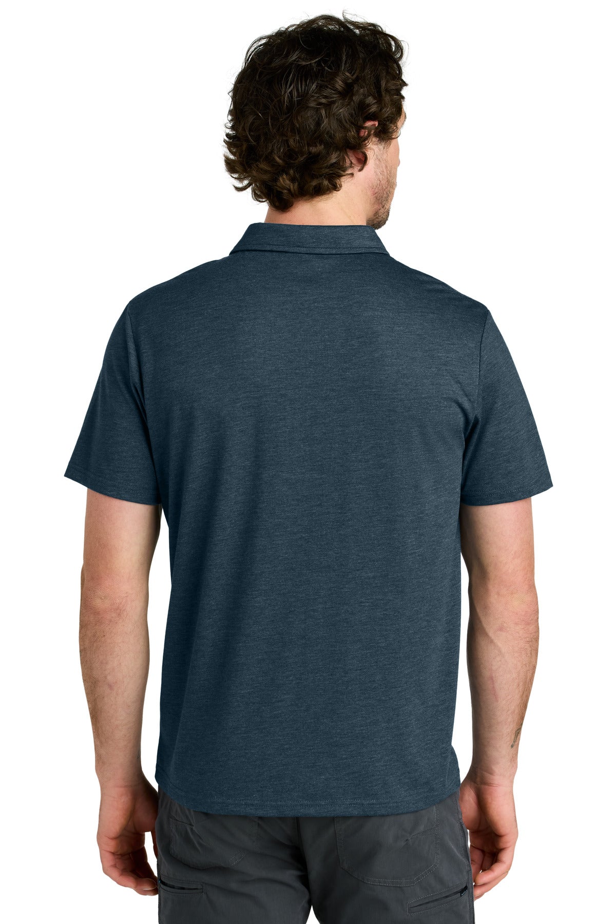 LIMITED EDITION tentree TreeBlend Polo TTCM5660 - Moonlit Ocean Heather - back