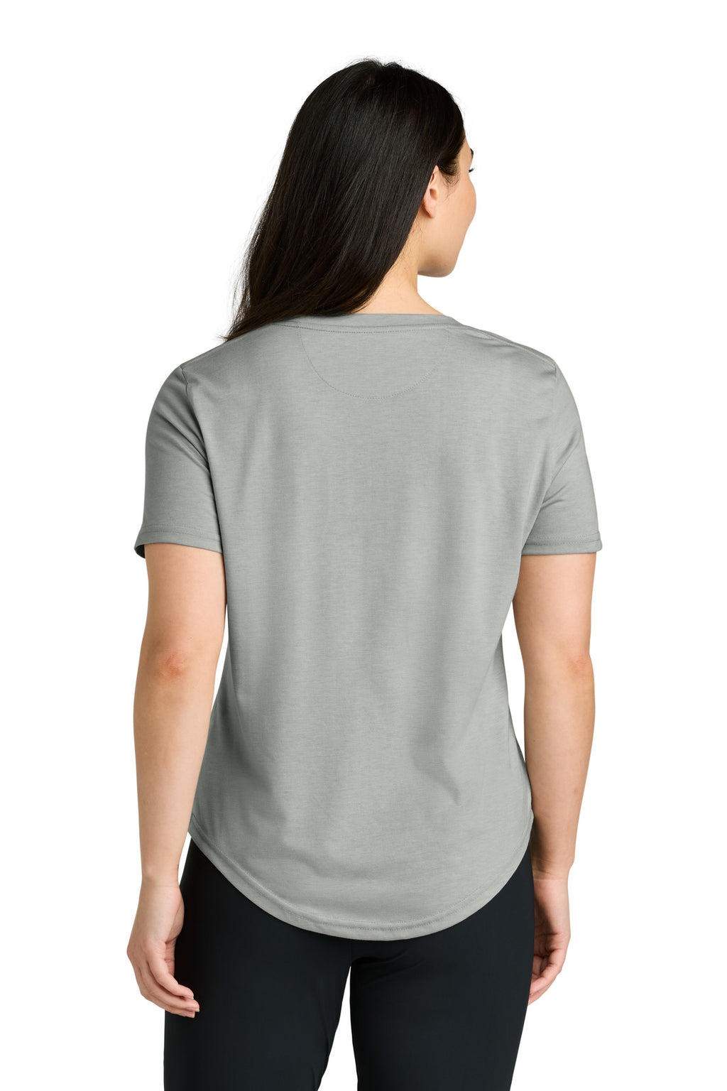 tentree Women's TreeBlend V-Neck T-Shirt TTCW5646 - Hi Rise Grey Heather - back