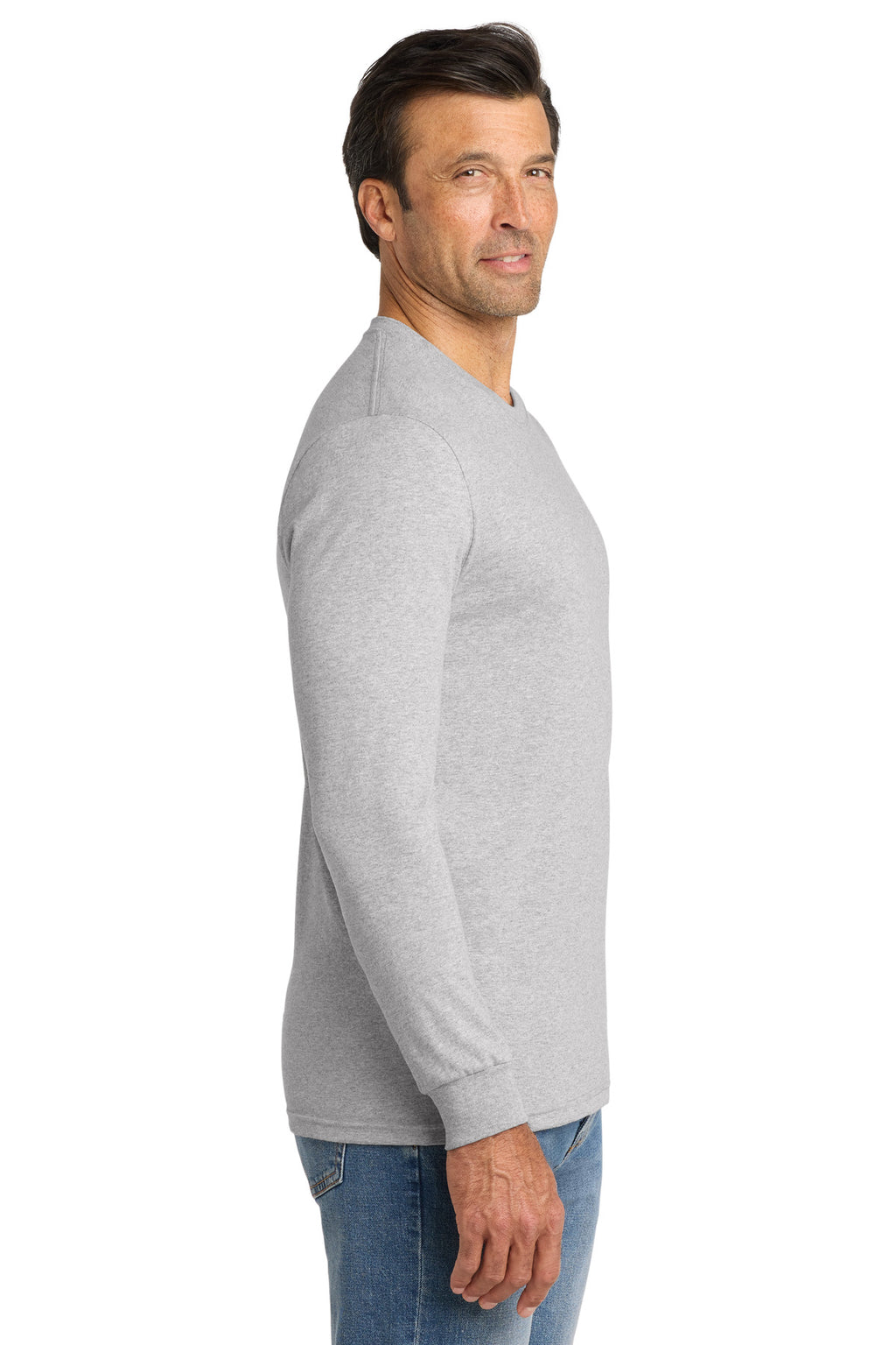 Volunteer Knitwear All-American Long Sleeve Tee VL100LS - Athletic Heather - side