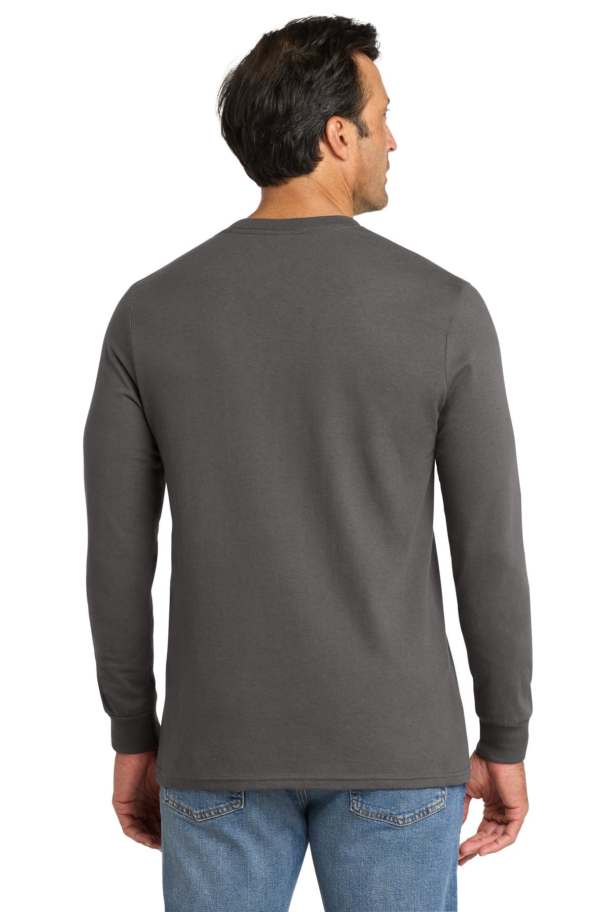 Volunteer Knitwear All-American Long Sleeve Tee VL100LS - Grey Steel - back