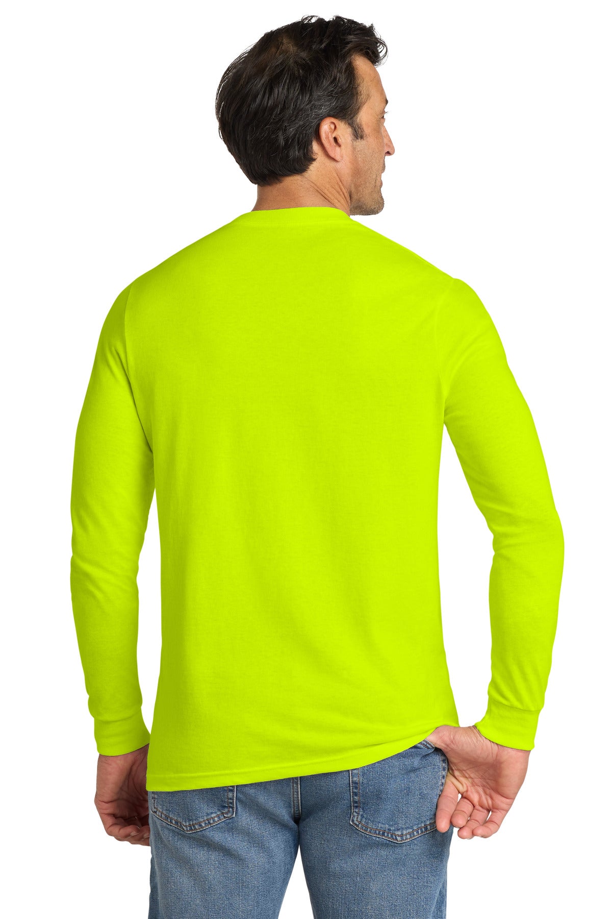 Volunteer Knitwear All-American Long Sleeve Tee VL100LS - Safety Green - back