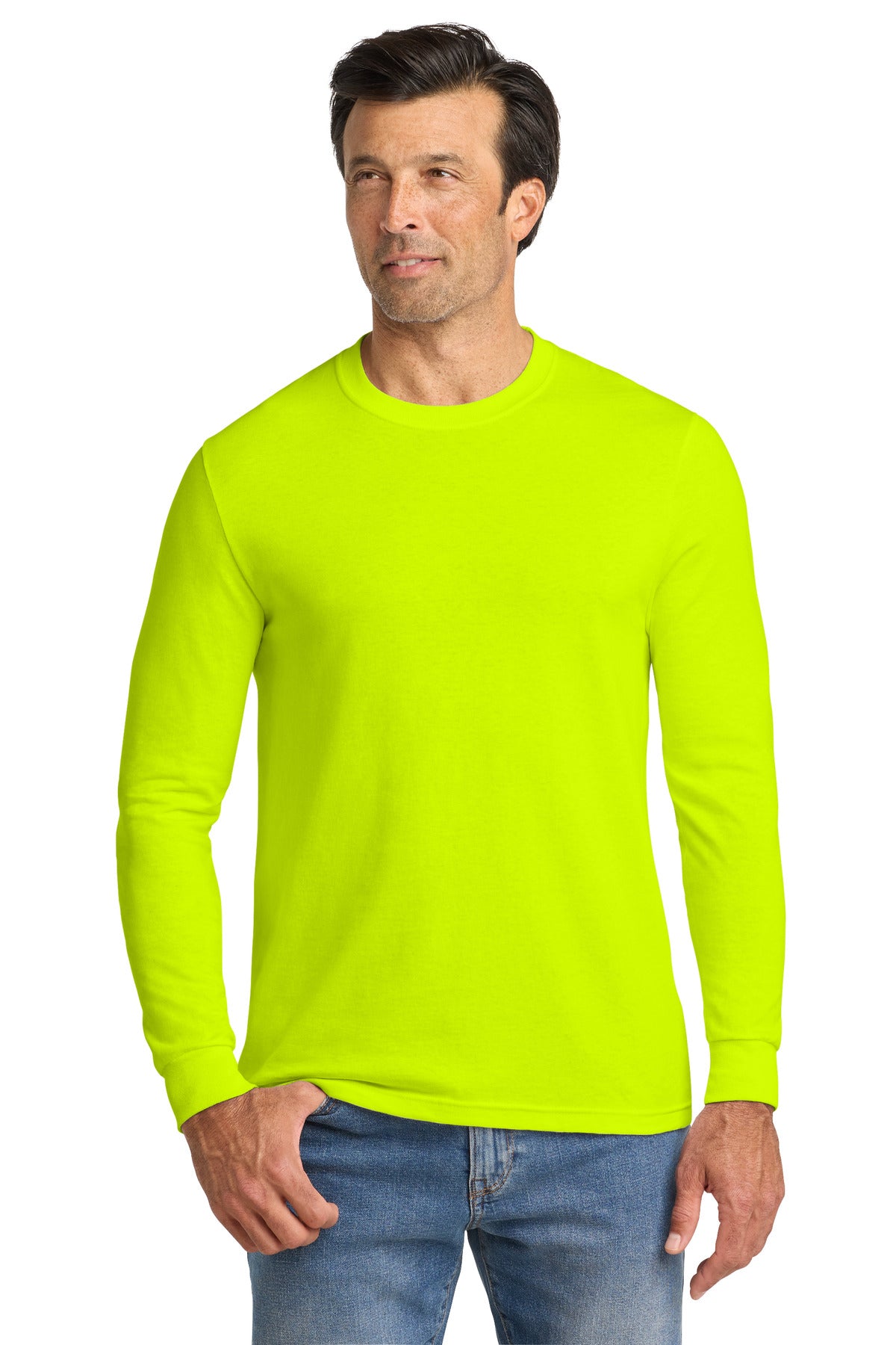 Volunteer Knitwear All-American Long Sleeve Tee VL100LS - Safety Green - front
