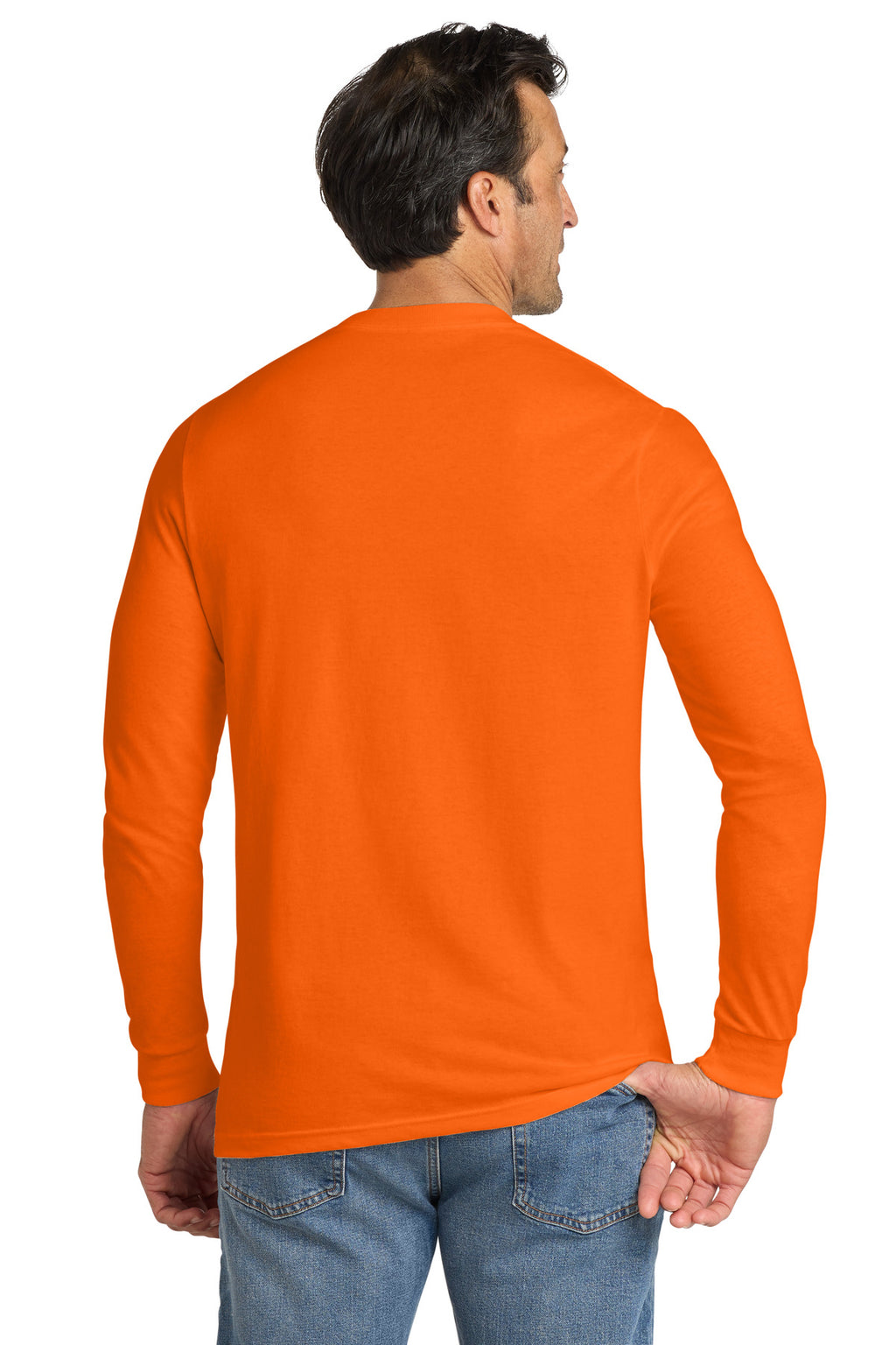 Volunteer Knitwear All-American Long Sleeve Tee VL100LS - Safety Orange - back