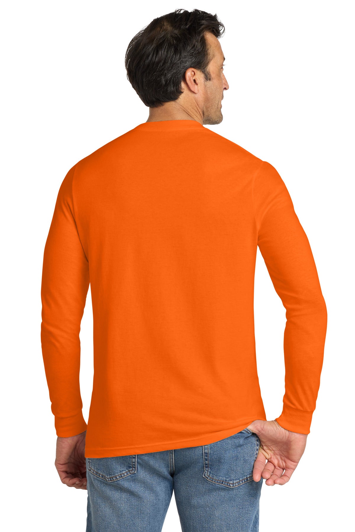 Volunteer Knitwear All-American Long Sleeve Tee VL100LS - Safety Orange - back