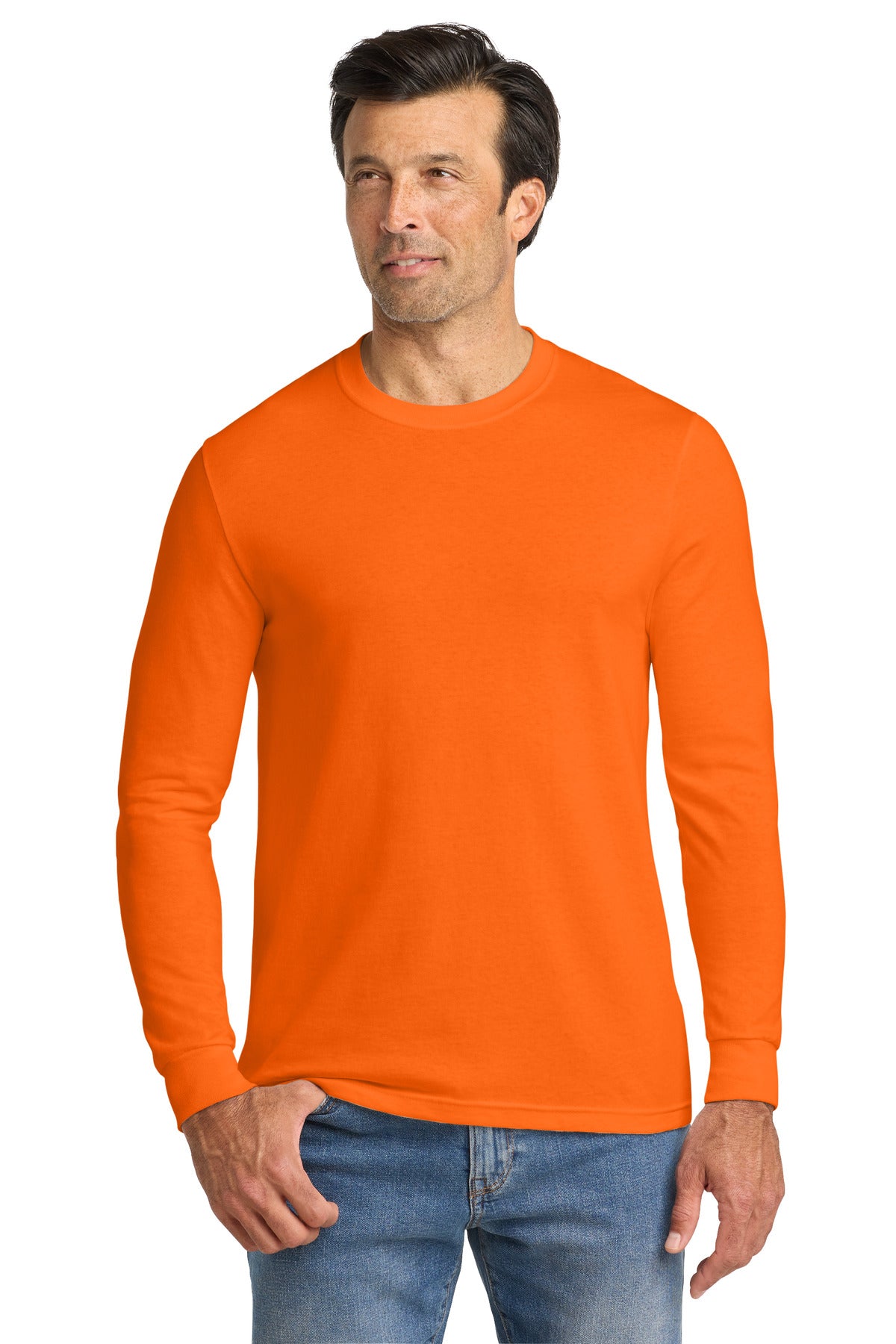 Volunteer Knitwear All-American Long Sleeve Tee VL100LS - Safety Orange - front