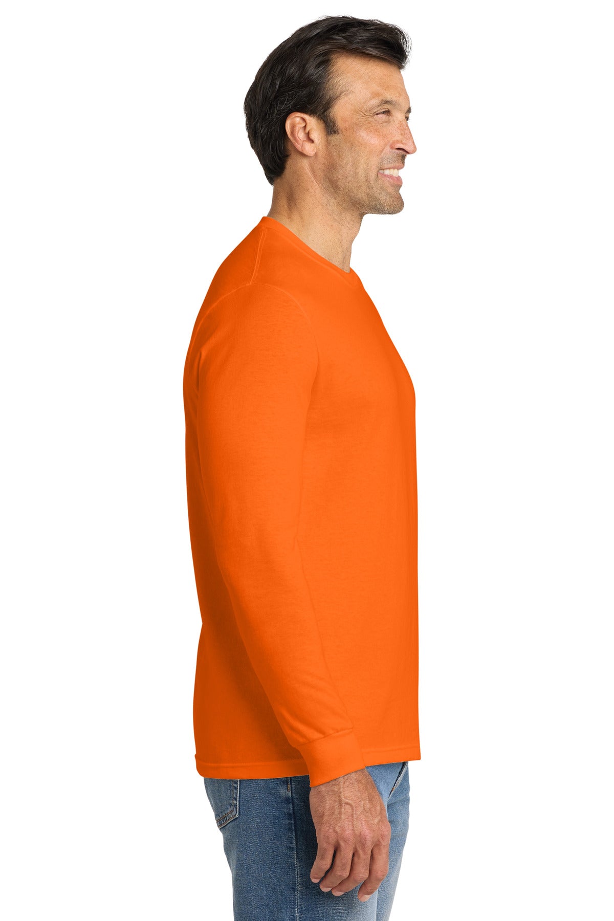 Volunteer Knitwear All-American Long Sleeve Tee VL100LS - Safety Orange - side