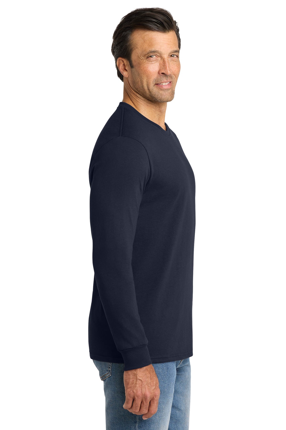 Volunteer Knitwear All-American Long Sleeve Tee VL100LS - Strong Navy - side
