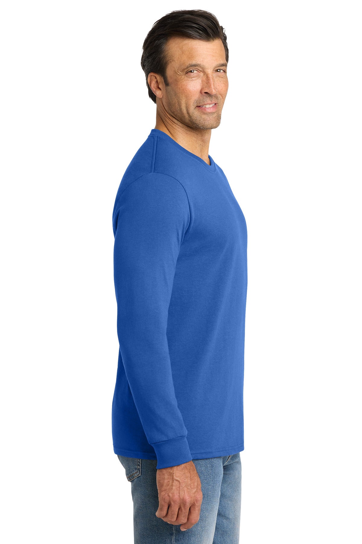 Volunteer Knitwear All-American Long Sleeve Tee VL100LS - True Royal - side
