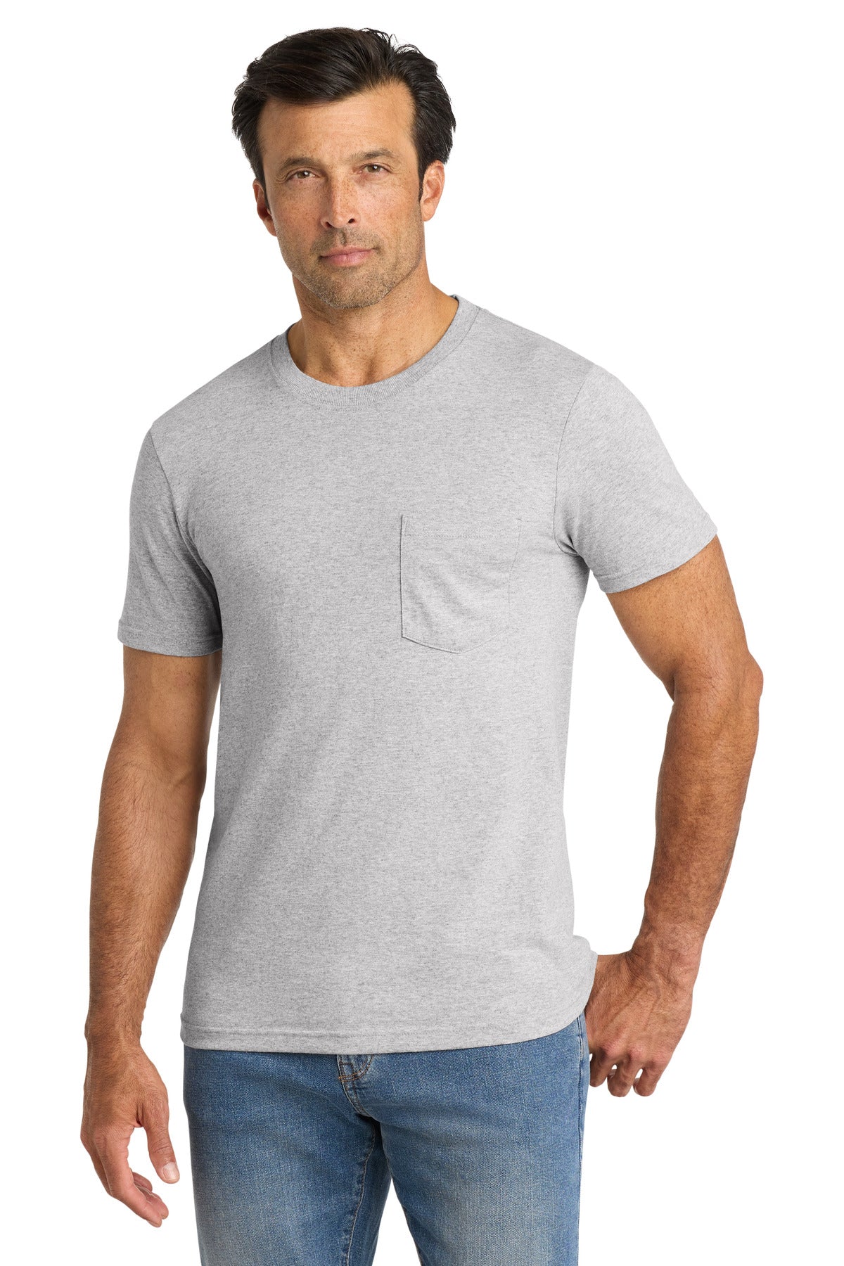 Volunteer Knitwear All-American Pocket Tee VL100P - Athletic Heather - front