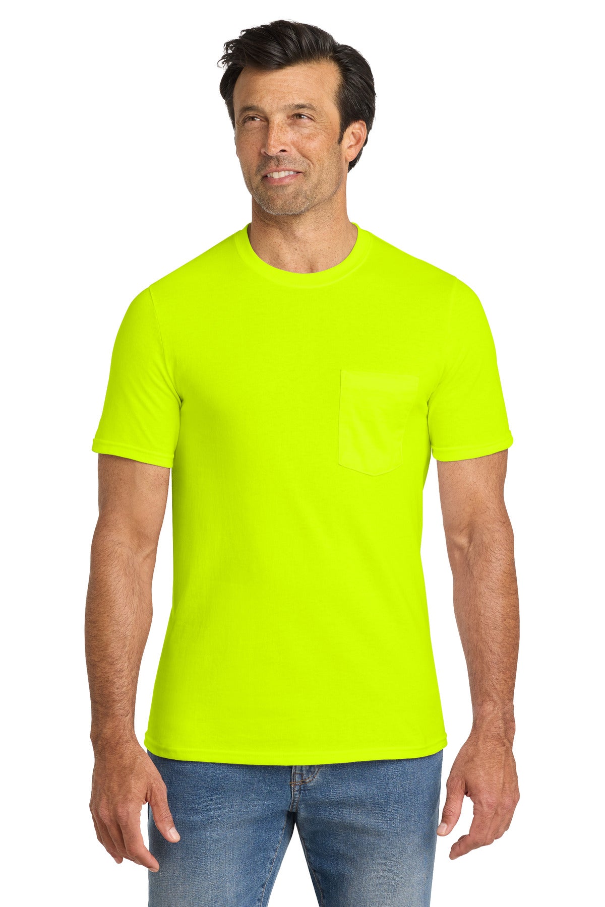 Volunteer Knitwear All-American Pocket Tee VL100P - Safety Green - front