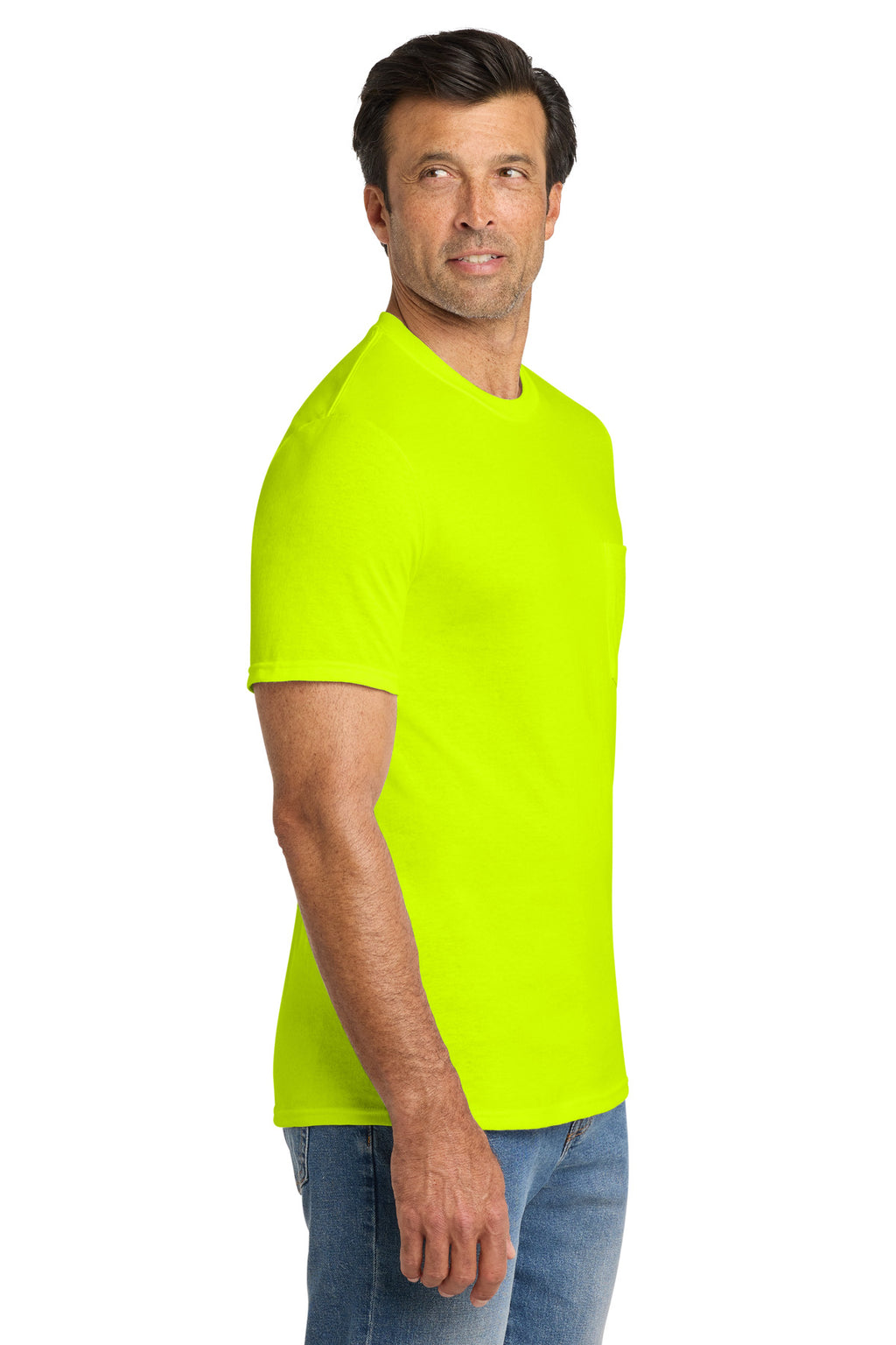 Volunteer Knitwear All-American Pocket Tee VL100P - Safety Green - side