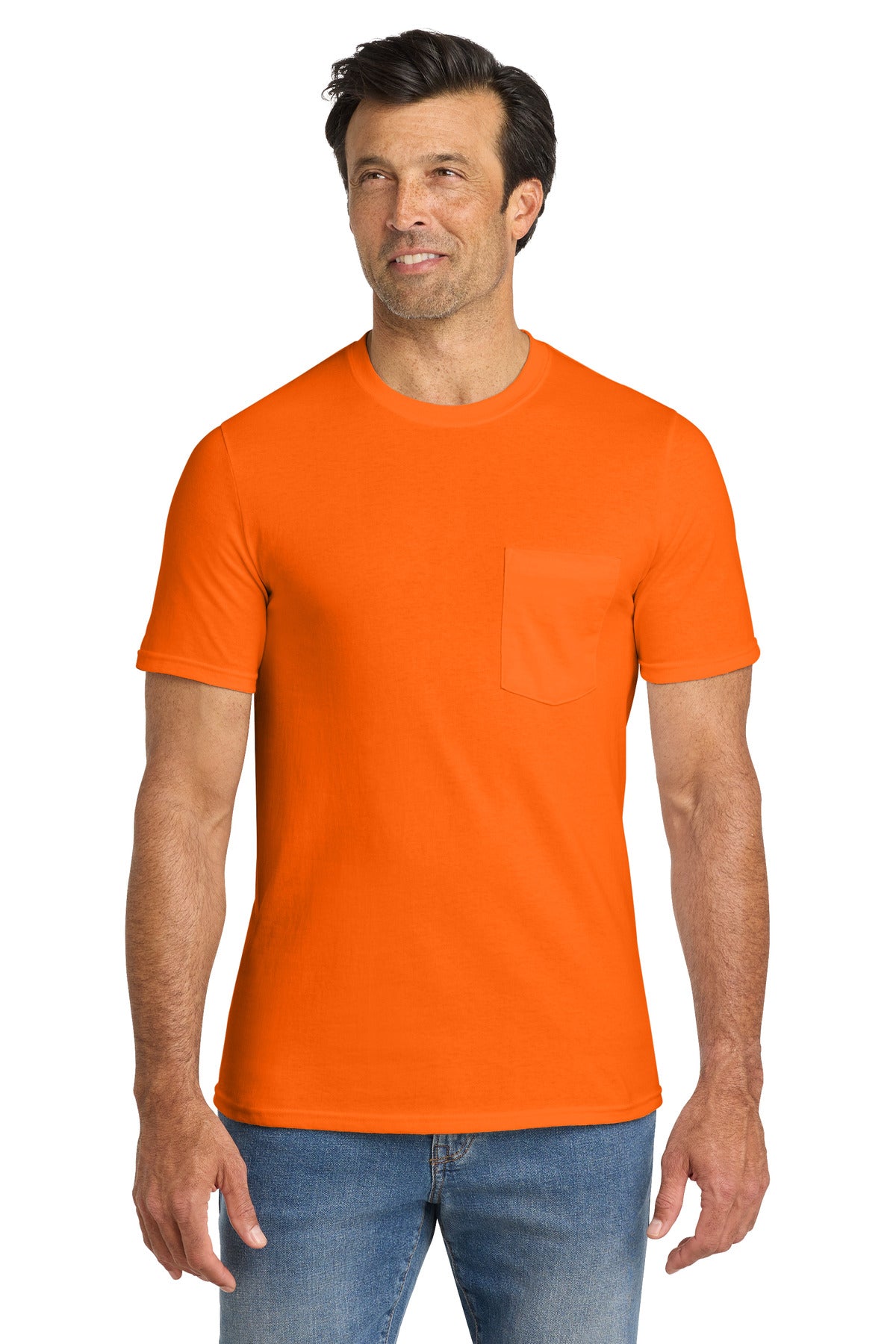 Volunteer Knitwear All-American Pocket Tee VL100P - Safety Orange - front