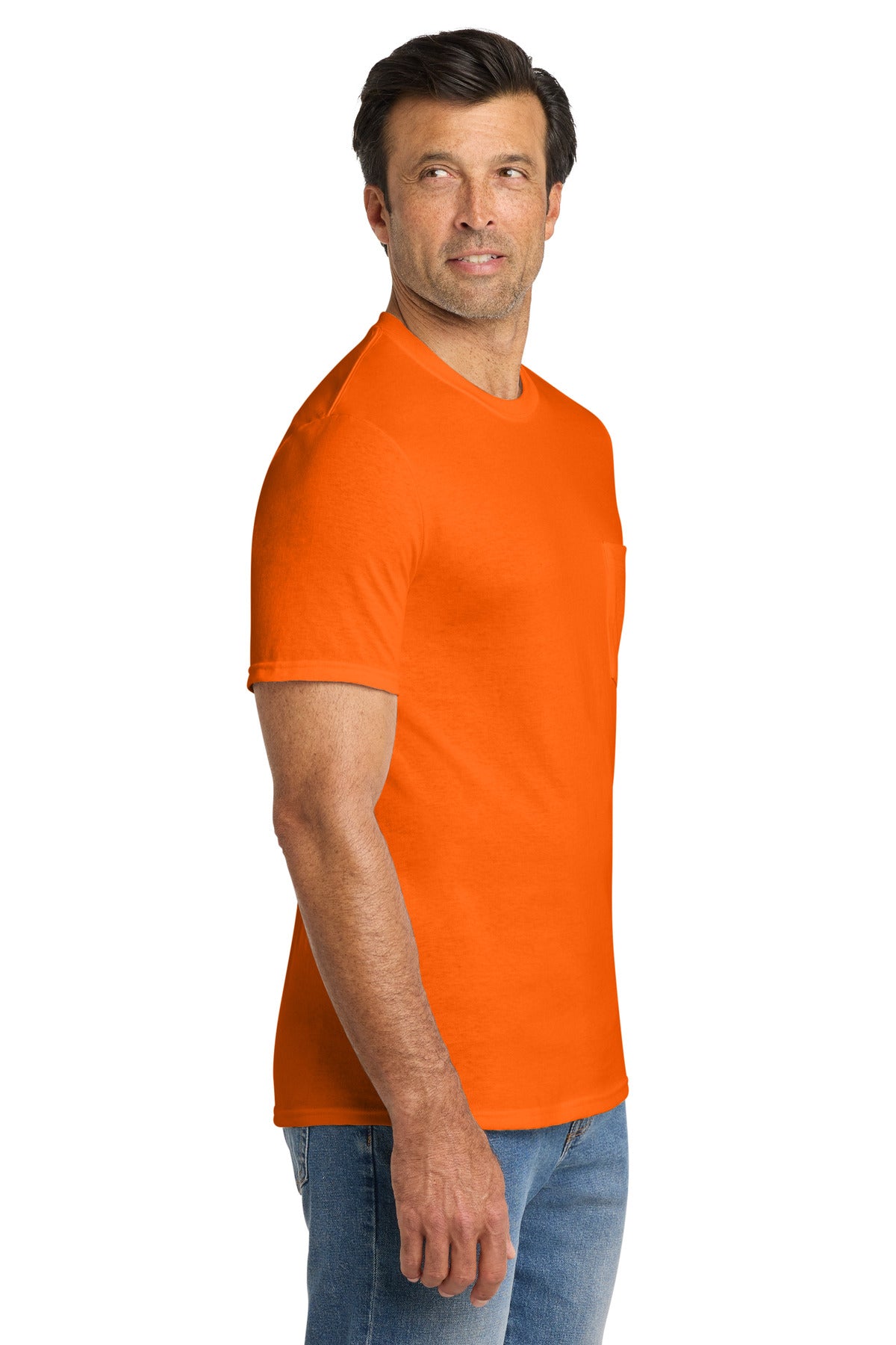 Volunteer Knitwear All-American Pocket Tee VL100P - Safety Orange - side