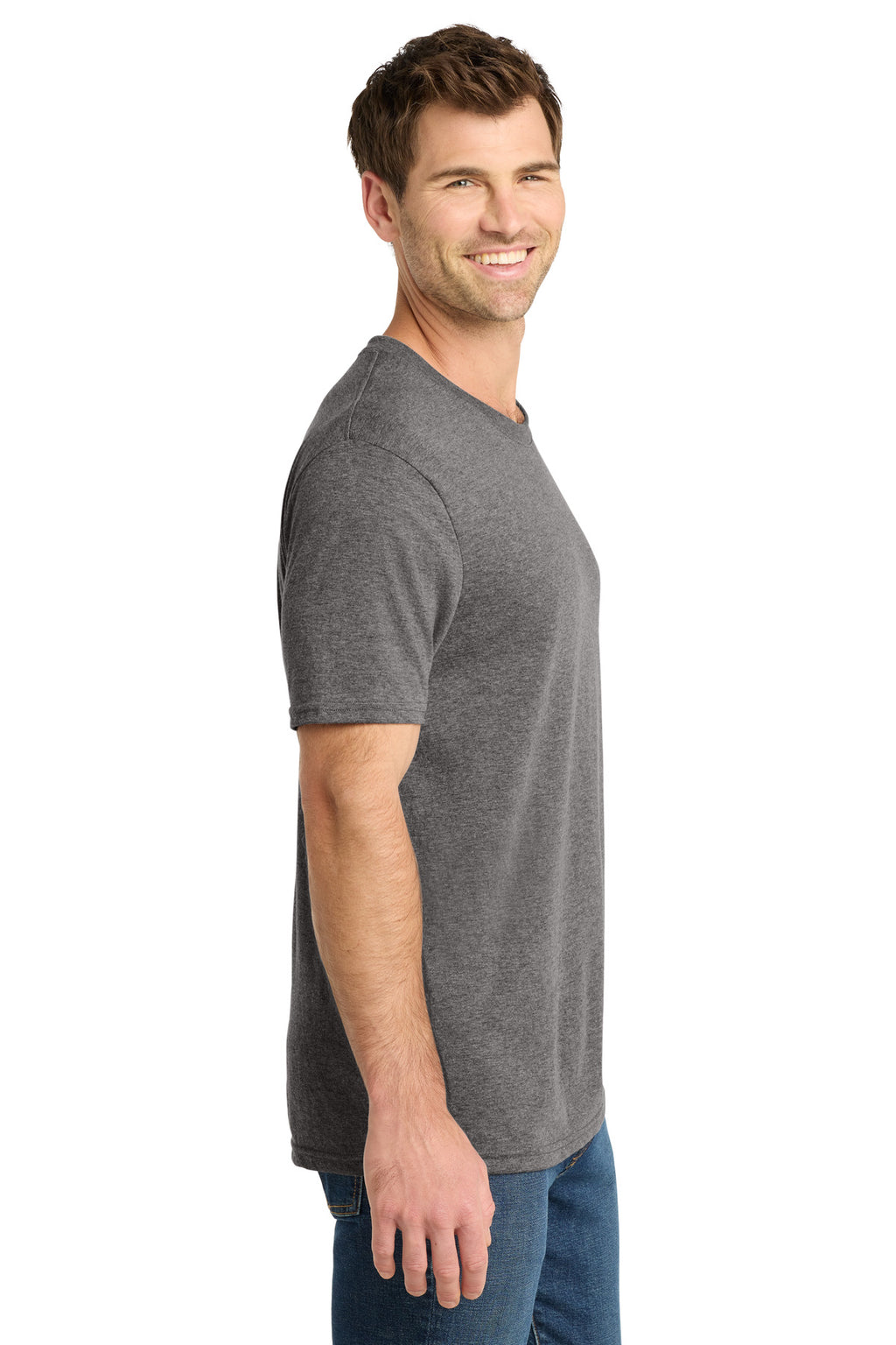 Volunteer Knitwear Tri Tee VL40 - Heather Grey Steel - side