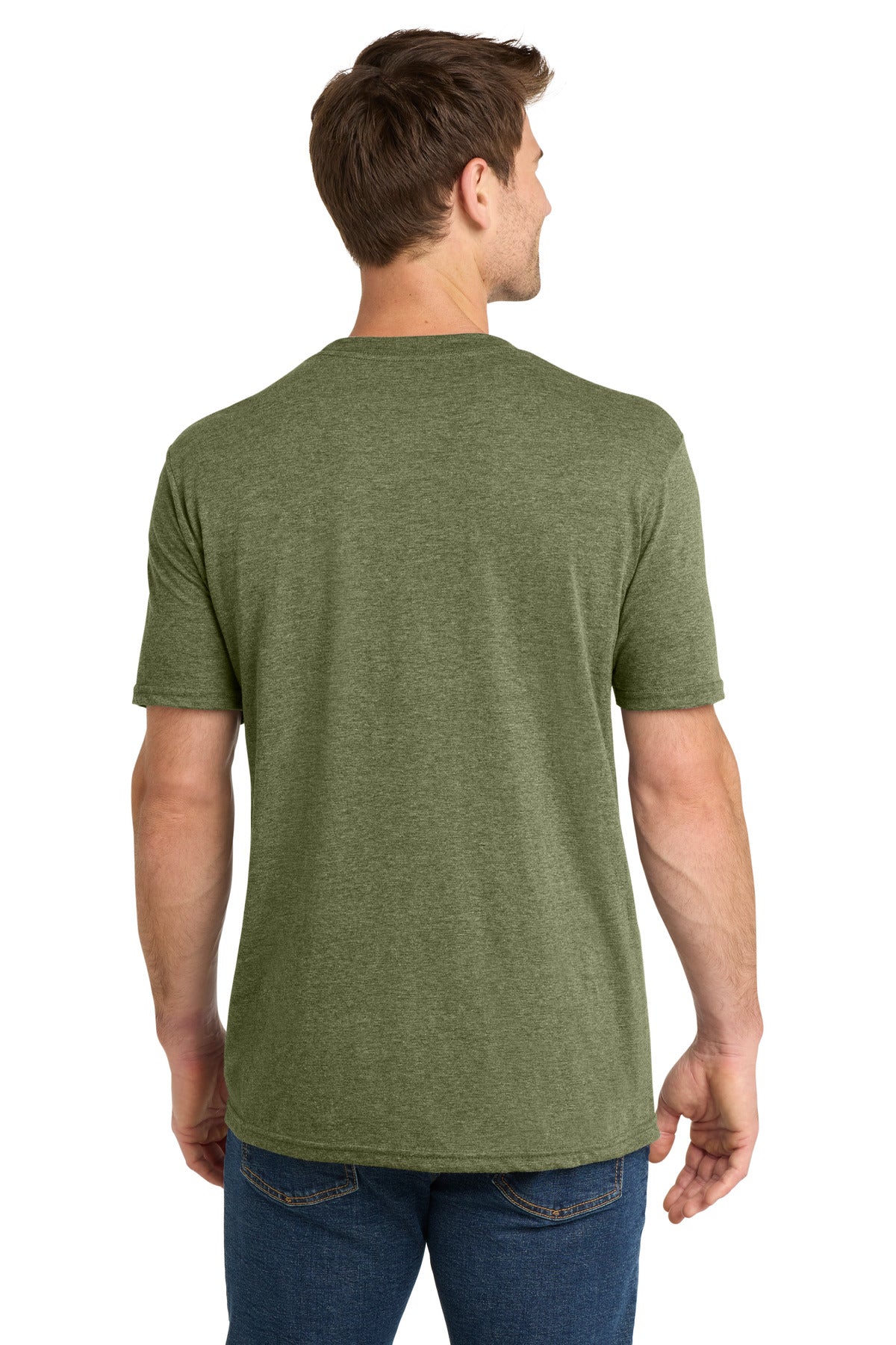 Volunteer Knitwear Tri Tee VL40 - Military Green Heather - back