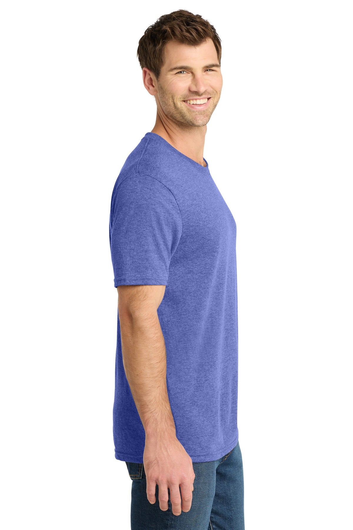 Volunteer Knitwear Tri Tee VL40 - True Royal Heather - side