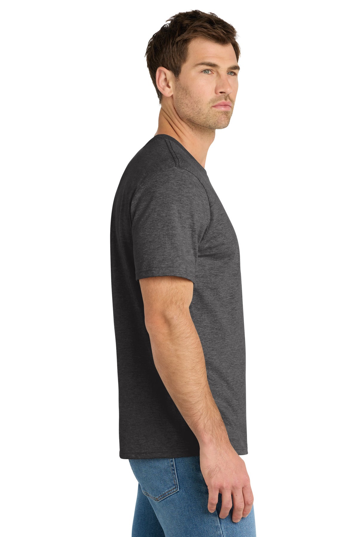 Volunteer Knitwear Daily Tee VL45 - Dark Heather Grey - side