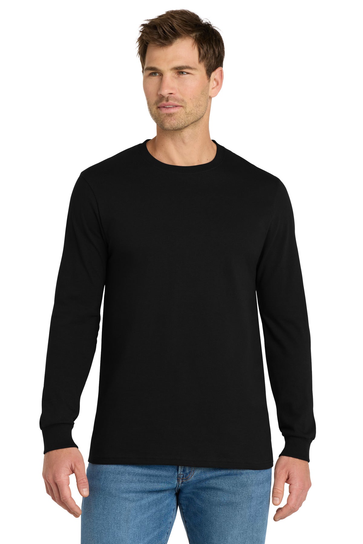 Volunteer Knitwear Chore Long Sleeve Tee VL60LS - Deep Black - front