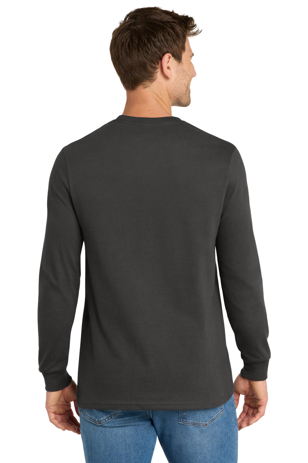 Volunteer Knitwear Chore Long Sleeve Tee VL60LS - Grey Steel - back