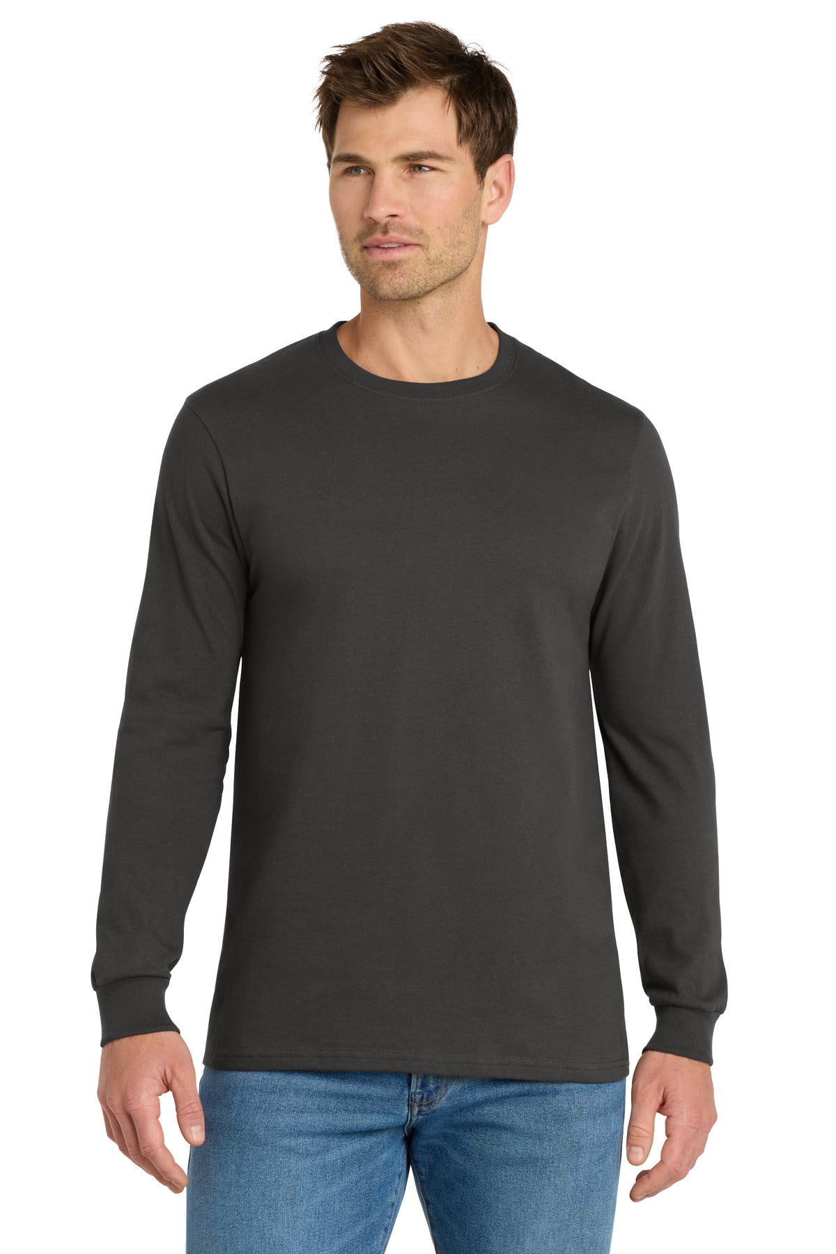 Volunteer Knitwear Chore Long Sleeve Tee VL60LS - Grey Steel - front