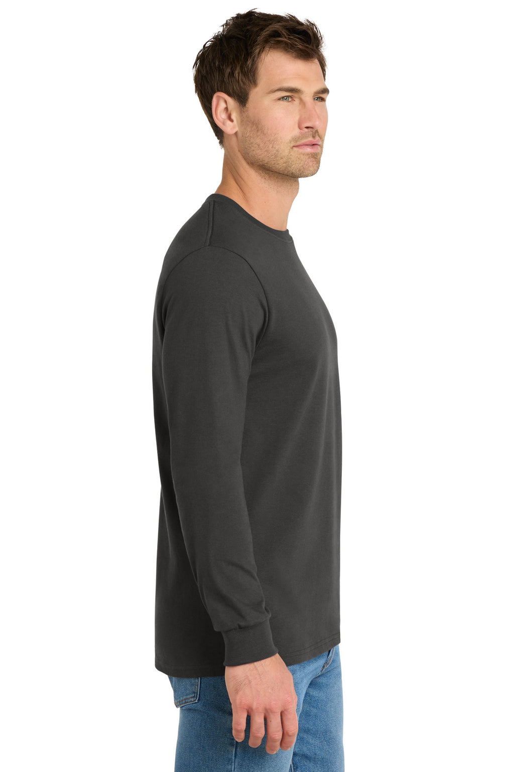 Volunteer Knitwear Chore Long Sleeve Tee VL60LS - Grey Steel - side