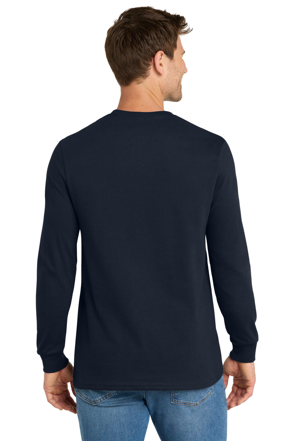 Volunteer Knitwear Chore Long Sleeve Tee VL60LS - Strong Navy - back
