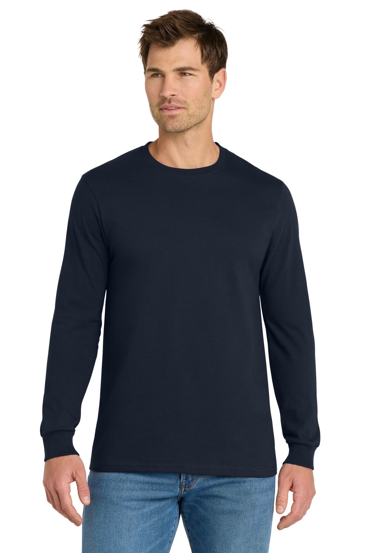 Volunteer Knitwear Chore Long Sleeve Tee VL60LS - Strong Navy - front