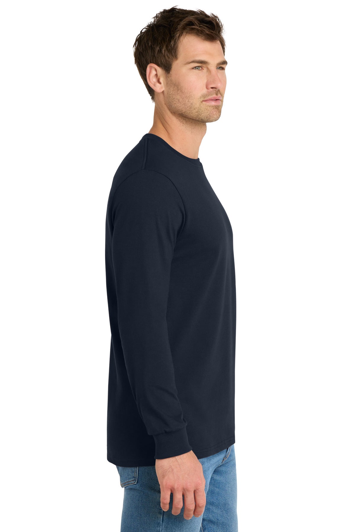 Volunteer Knitwear Chore Long Sleeve Tee VL60LS - Strong Navy - side